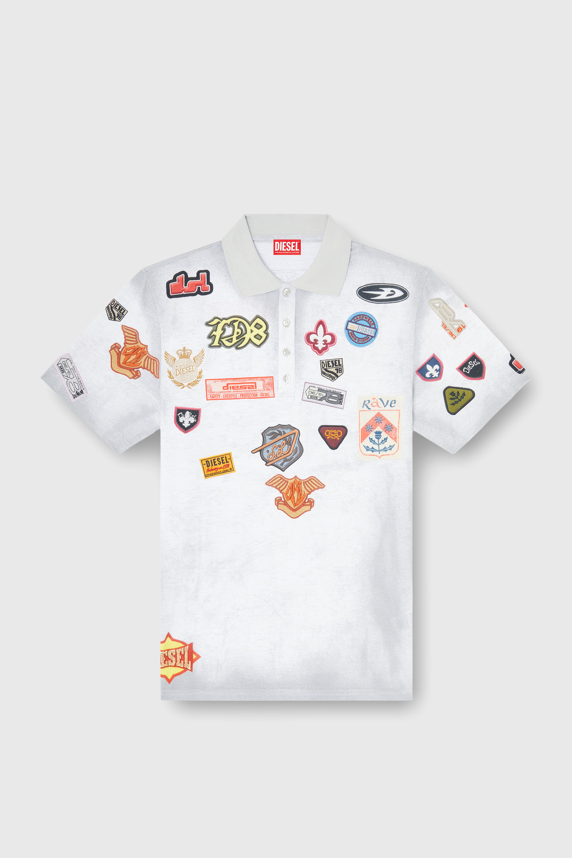 Diesel - T-REJUST-PATCHES, Male's ポロシャツ in ホワイト - 2