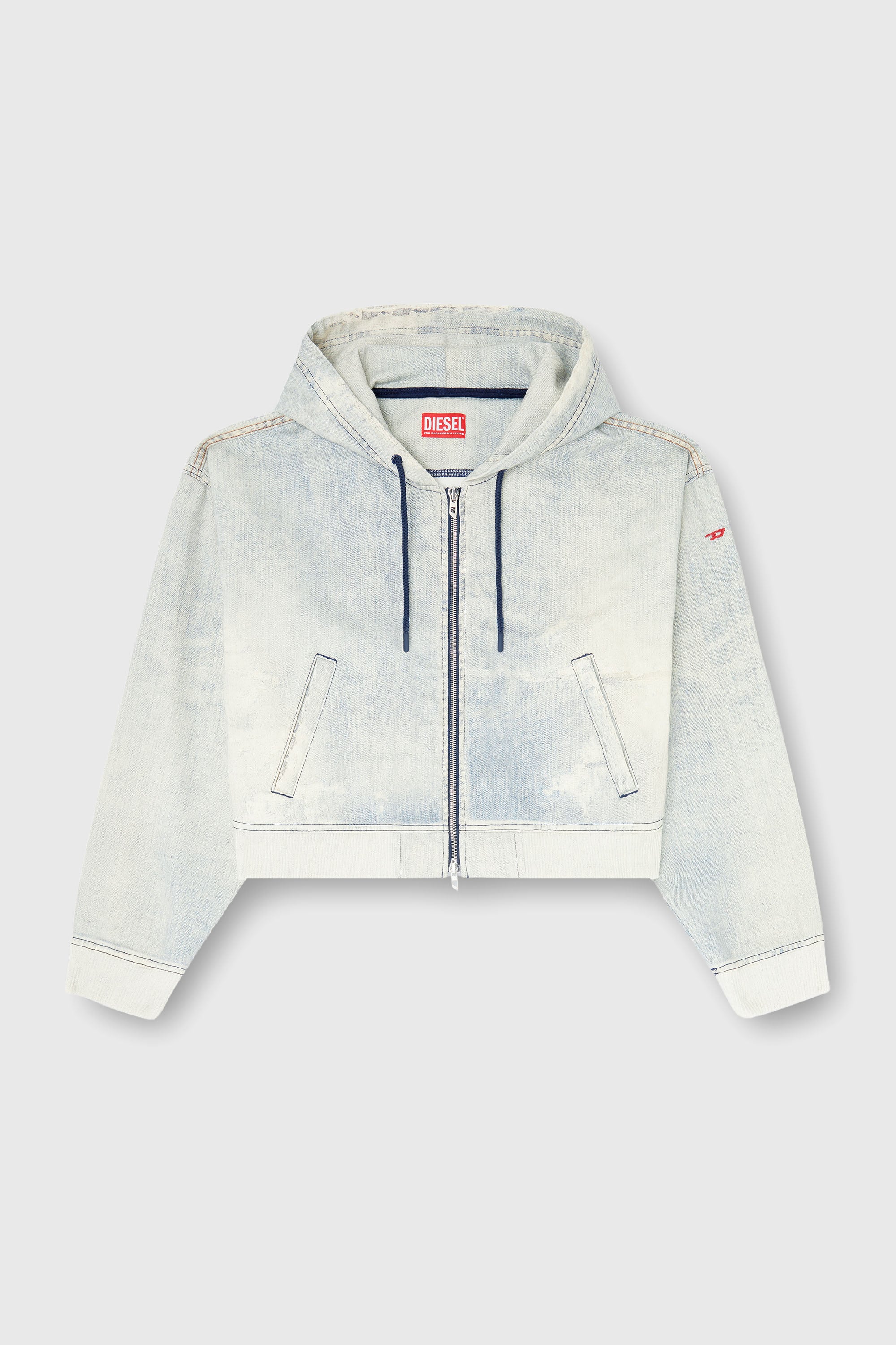 Diesel - DE-GIRI-CROP JOGG, Female's ジョグ ジップアップパーカー in ライトブルー - 2
