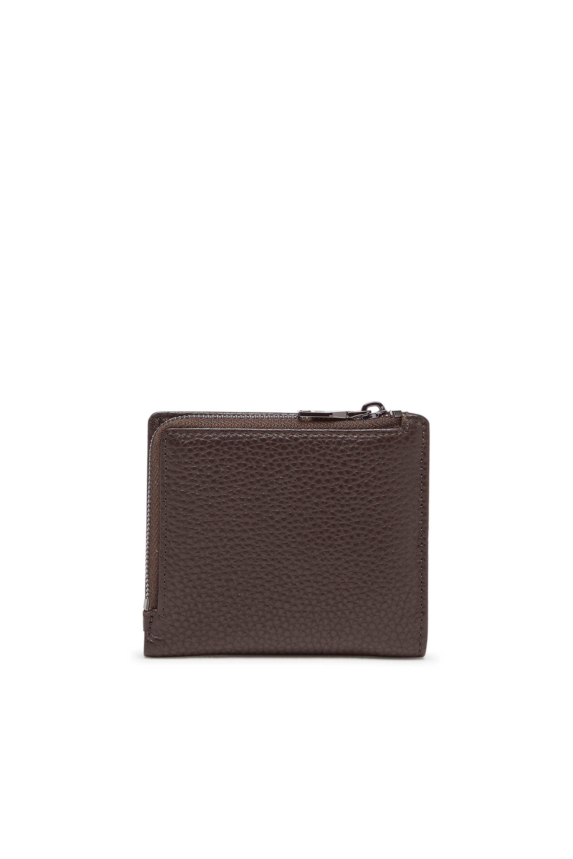 Diesel - HISSU EVO BI FOLD ZIP L, Male's Bi-fold wallet in grainy leather in ブラウン - 2