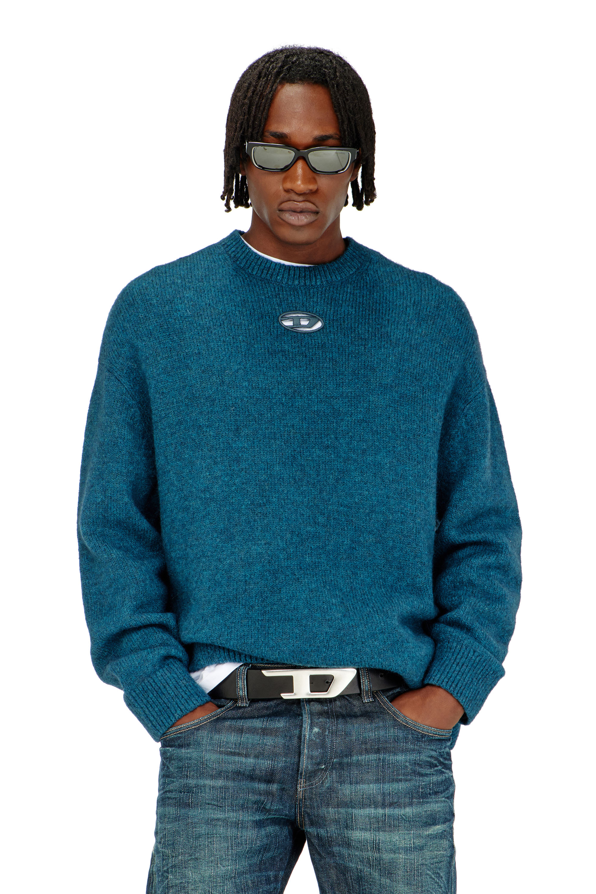 Diesel - K-AREESO, Male's プルオーバーニット in ウォーターグリーン - 3