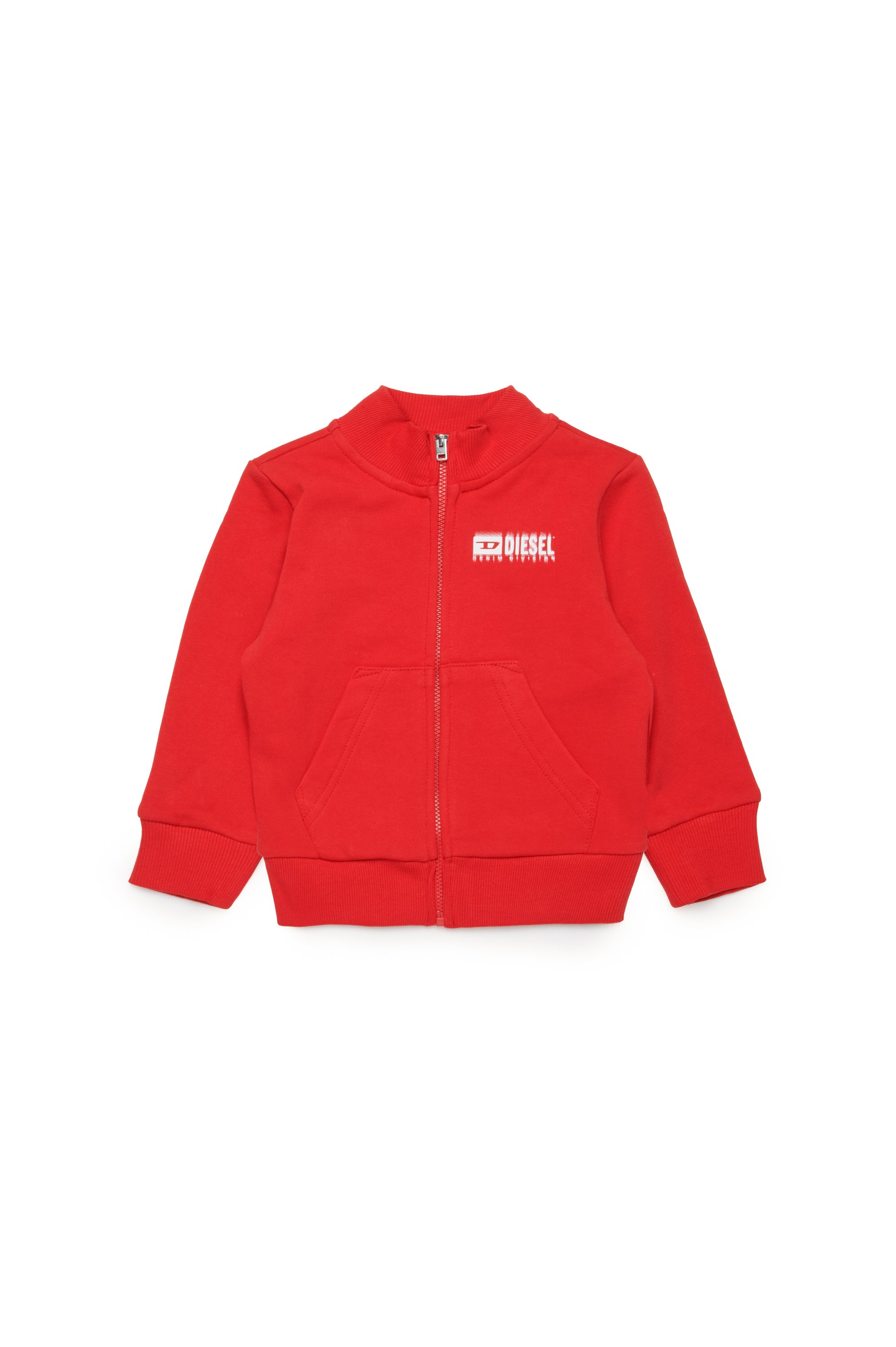 Diesel - SVOUGZIPALB, Unisex's Zipped sweatshirt with smudged logo in レッド - 1