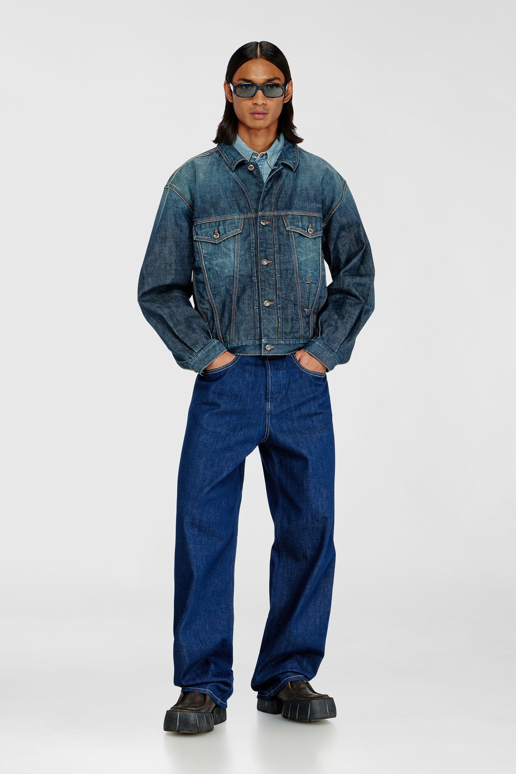 Diesel - Male's Relaxed Jeans 2001 D-Macro 09Q09, ダークブルー - 3