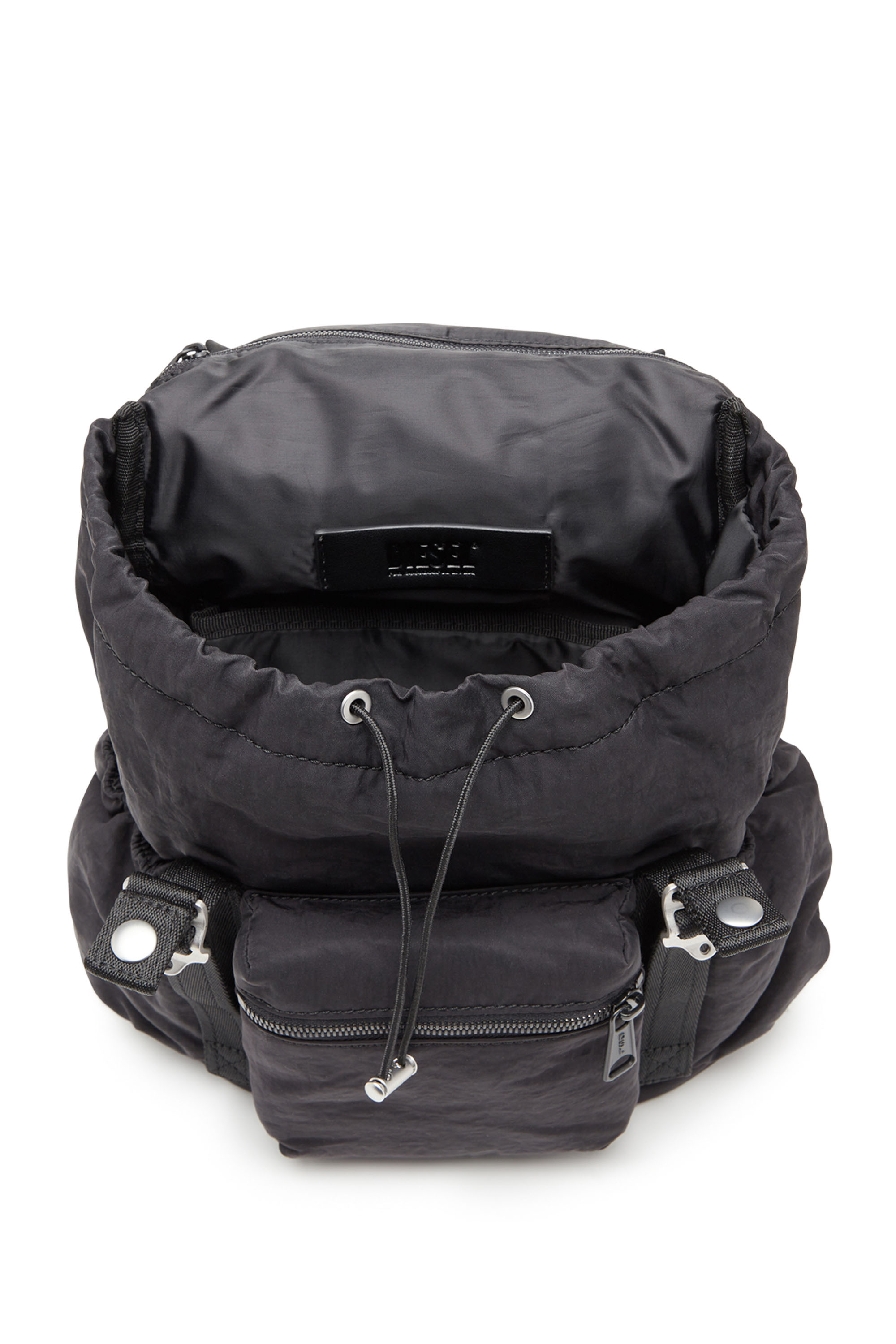 Diesel - LOGOS BACKPACK S, Male's Logos S-Small backpack in recycled nylon in ブラック - 5