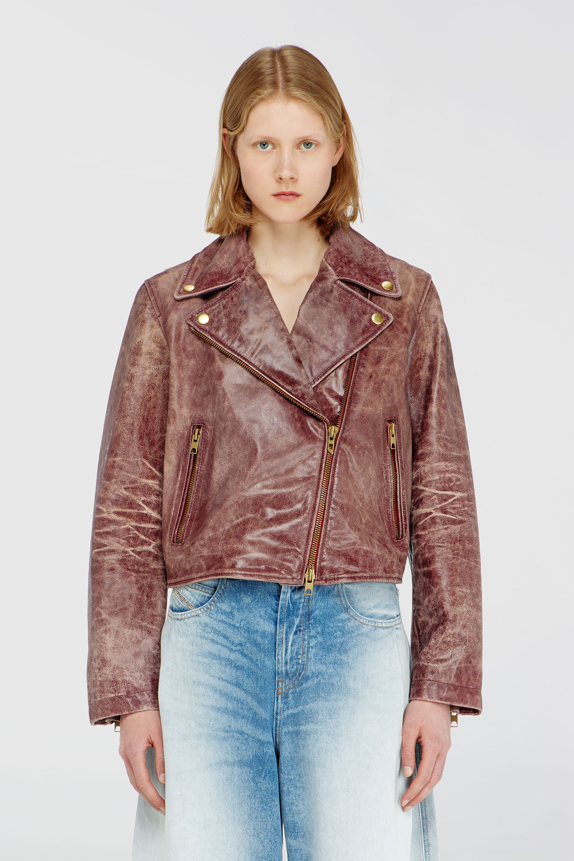 Diesel - L-UNATIC-T1, Female's レザージャケット in ブラウン - 6