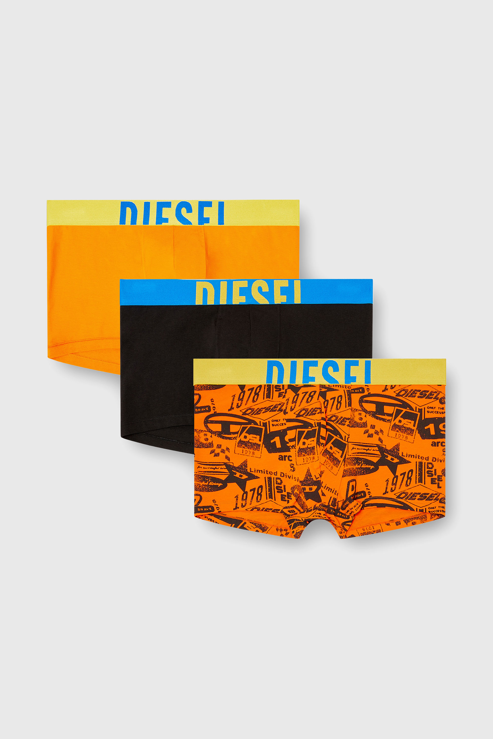 Diesel - DAMIEN-D-POP-3PACK-40, Male's ボクサーパンツ 3枚パック in オレンジ/イエロー - 2