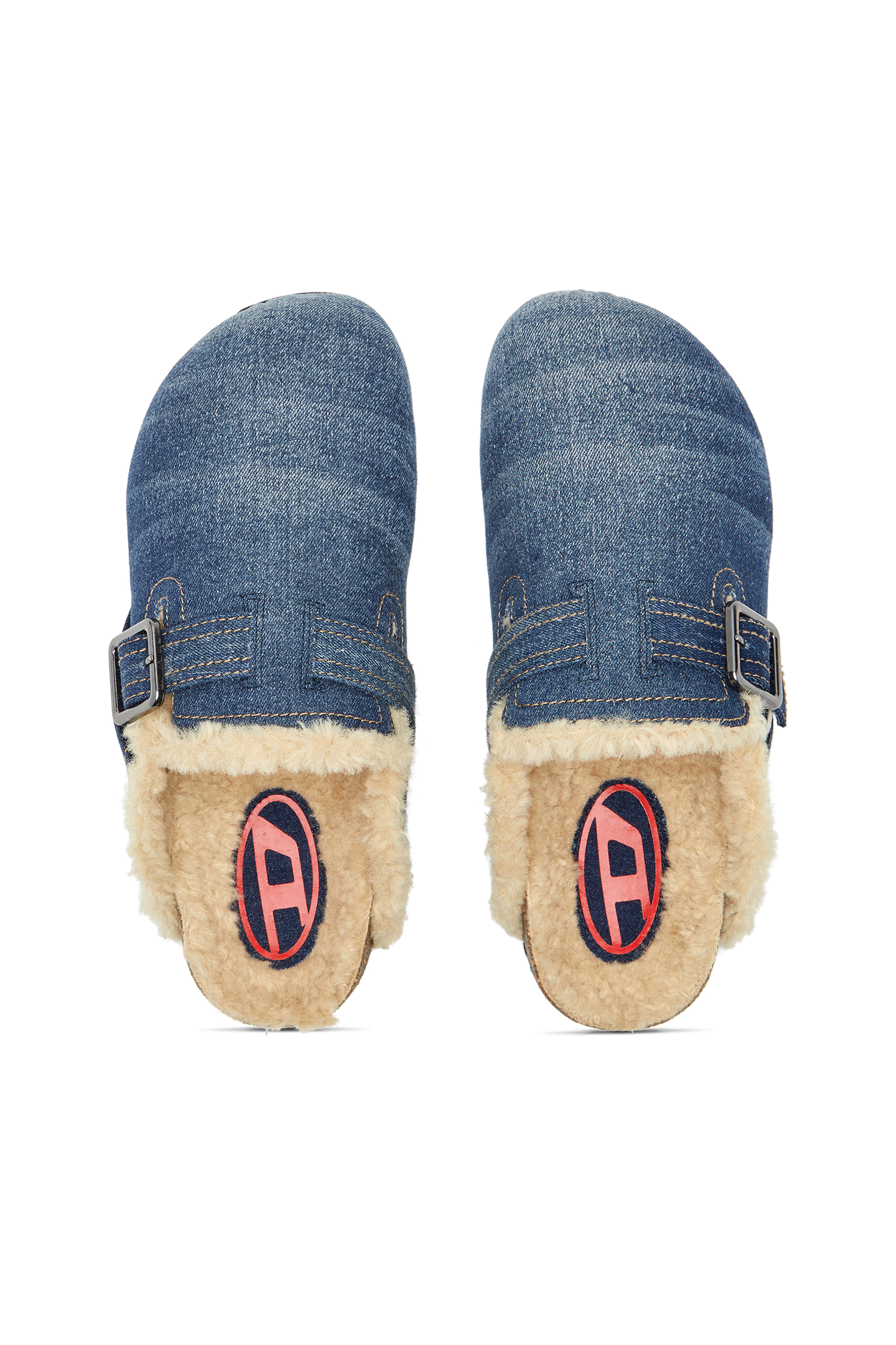 Diesel - D-WOODSTOCK X, Male's D-Woodstock-Denim mules with fluffy lining in ブルー - 5