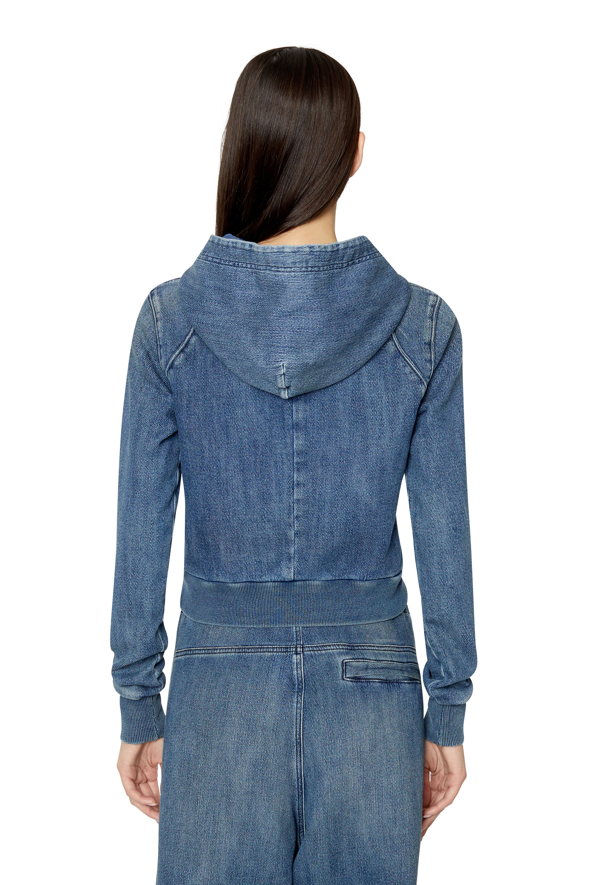 Diesel - D-ANGY TRACK DENIM HOODIE, ダークブルー - Image 2