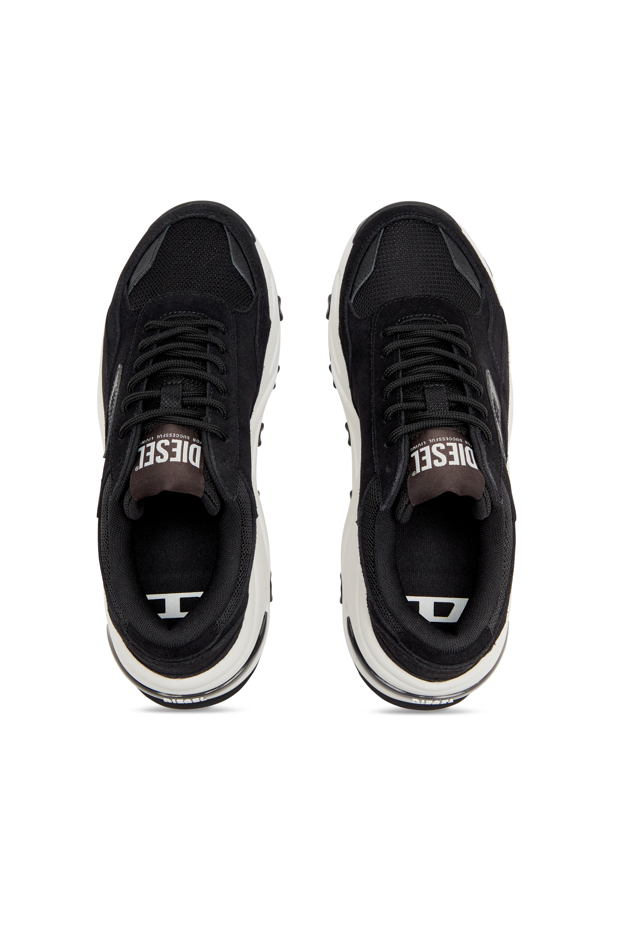 Diesel - S-SAVANNAH W, Female's S-Savannah-Platform sneakers in suede and mesh in ブラック - 5