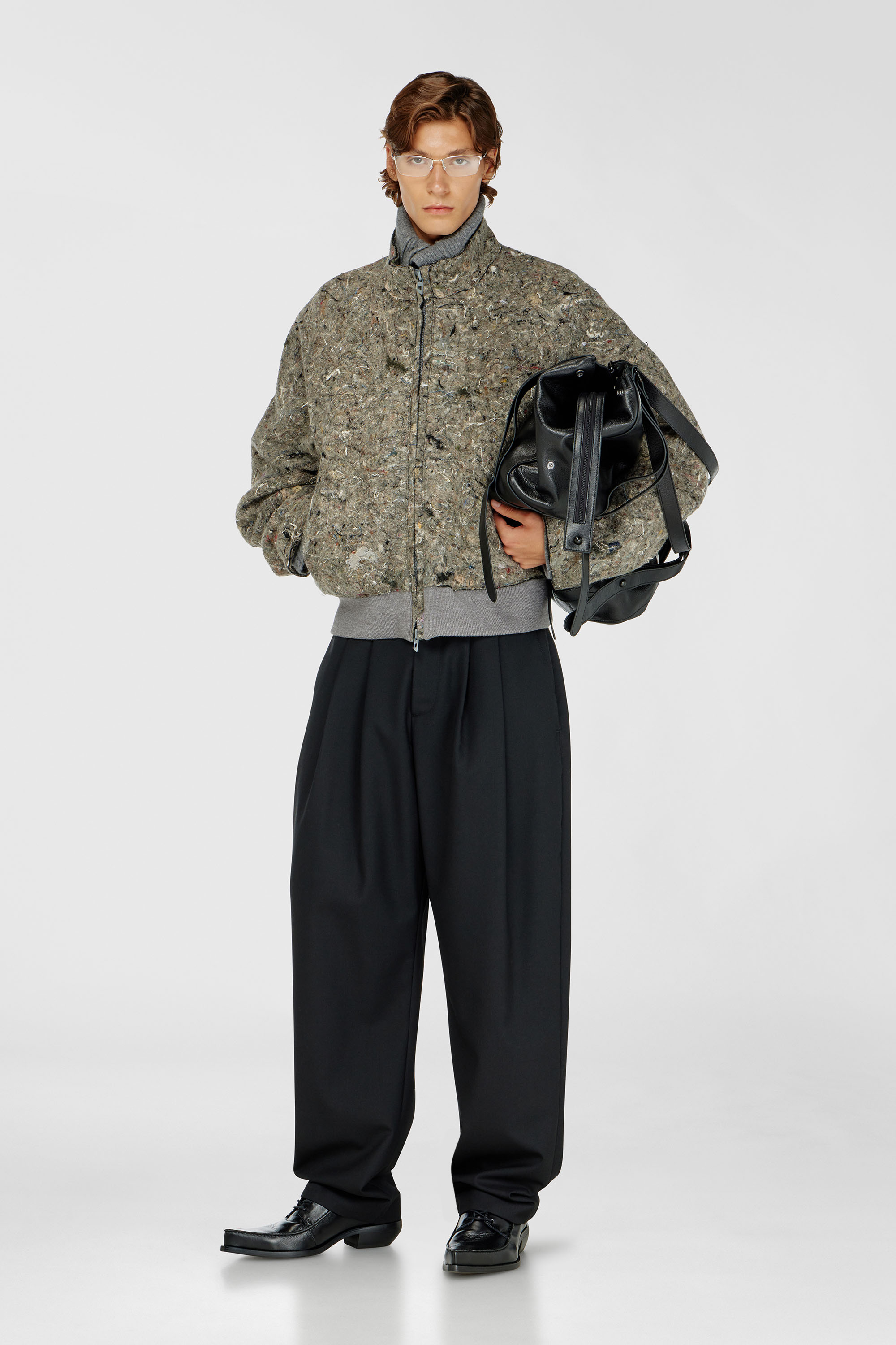 Diesel - J-DISTEM, Male's Upcycled felted jacket in グレー - 2