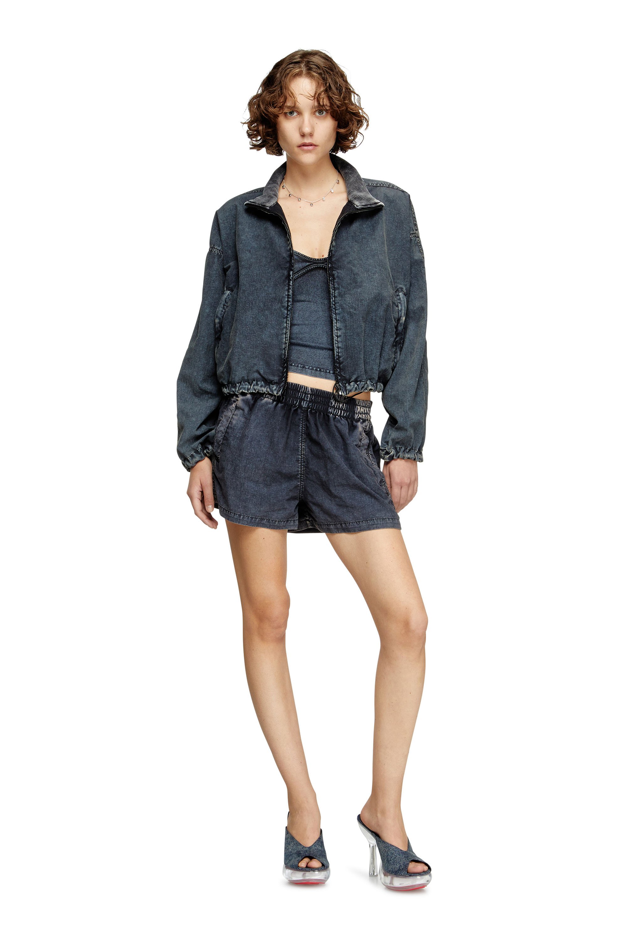 Diesel - S-OUND, Female's Boxer shorts in treated Taslan in ダークブルー - 2
