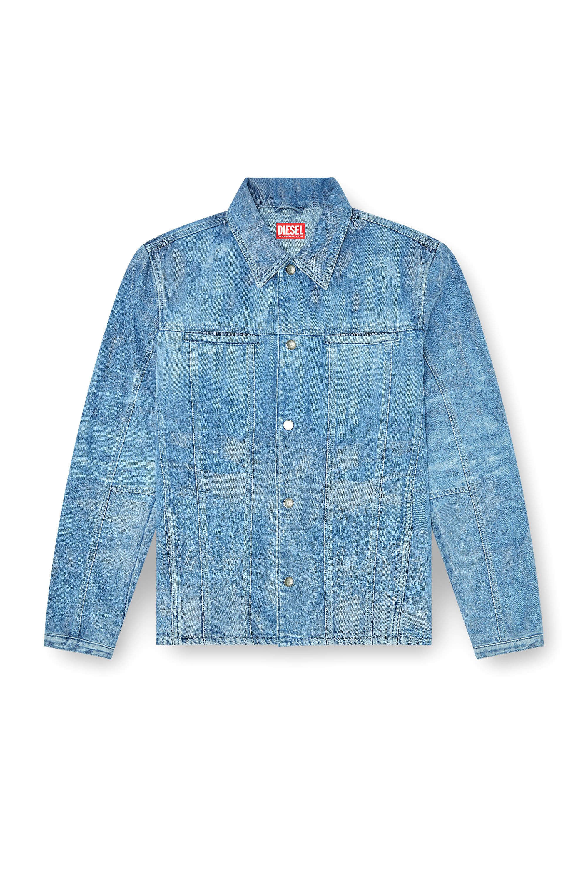 Diesel - D-SERON-FSI, Male's Jacket in satin denim in ライトブルー - 3