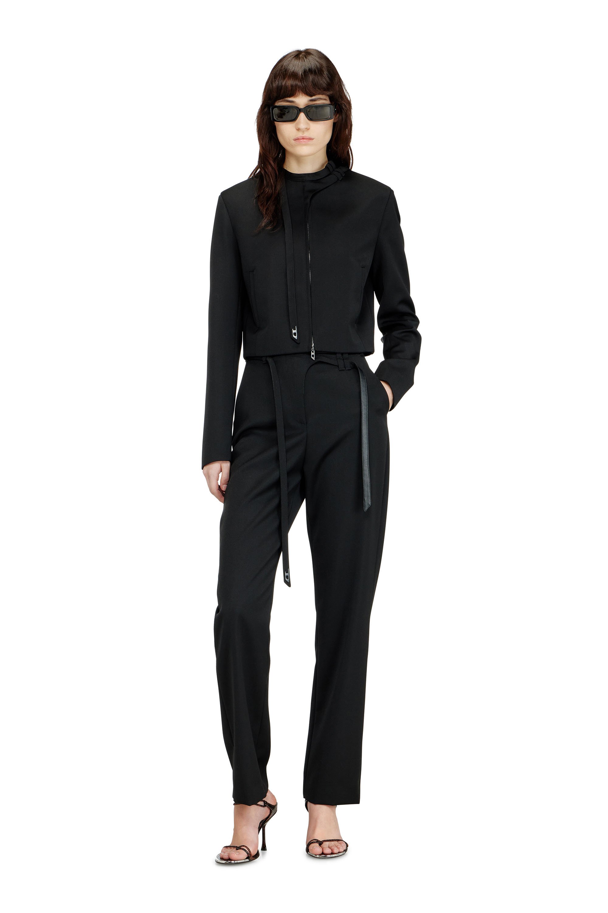 Diesel - G-HAVOC-1, Female's Tailored jacket with biker neck strap in ブラック - 2