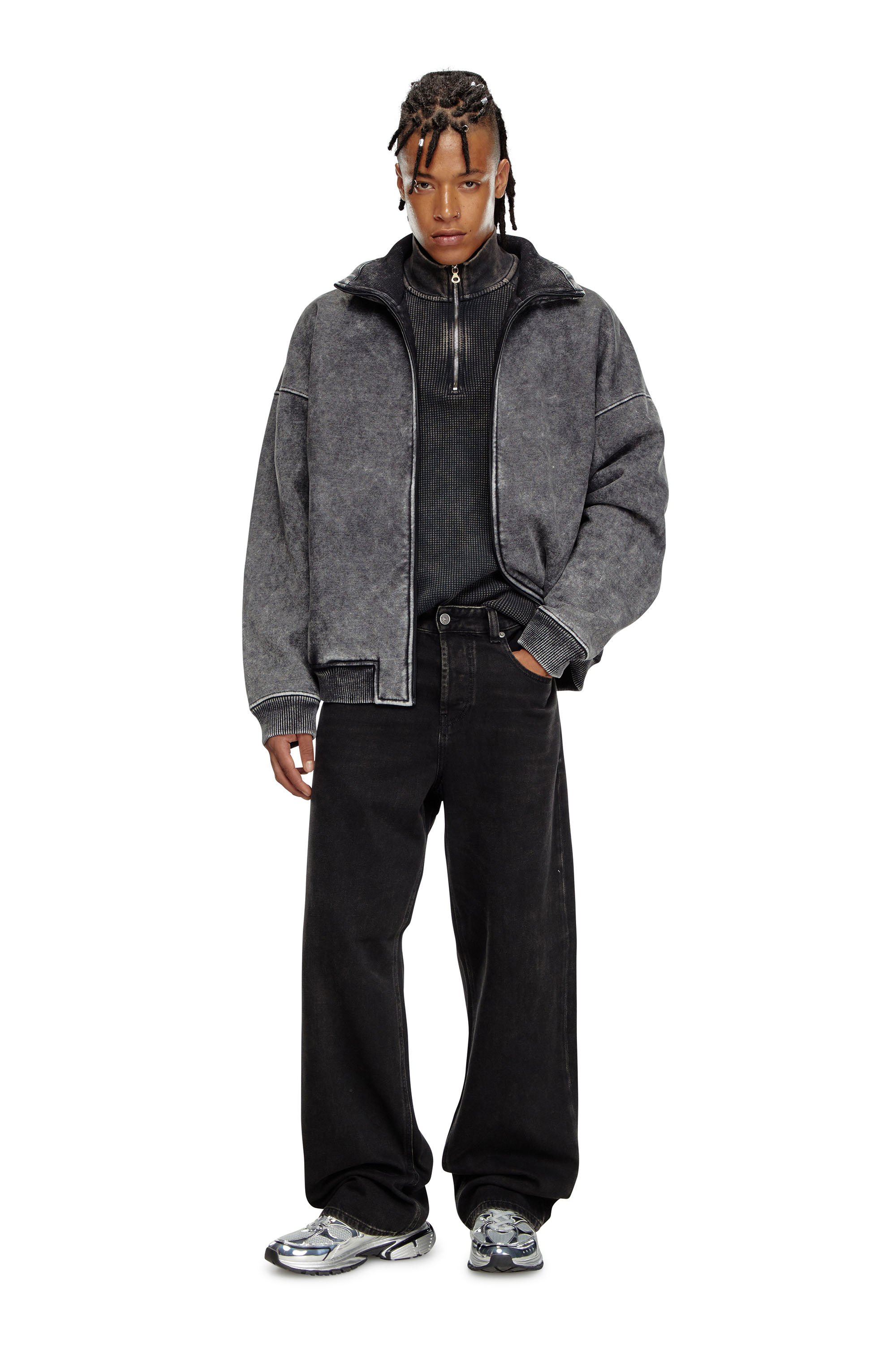 Diesel - Male's Relaxed Jeans 2001 D-Macro 09I35, ブラック/ダークグレー - 1