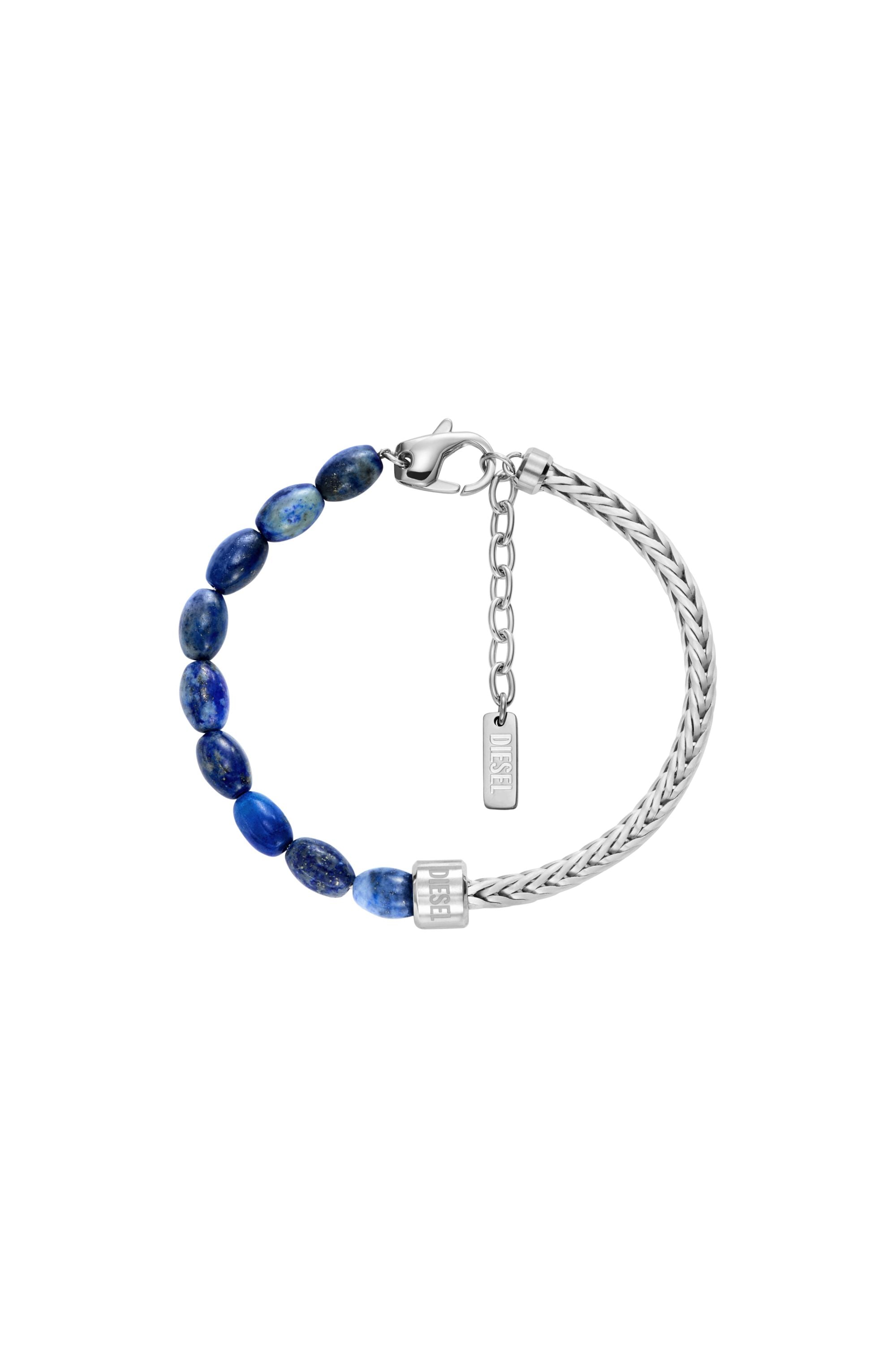 Diesel - DX1713040, Unisex's Lapis Beaded Bracelet in シルバー/ブルー - 1
