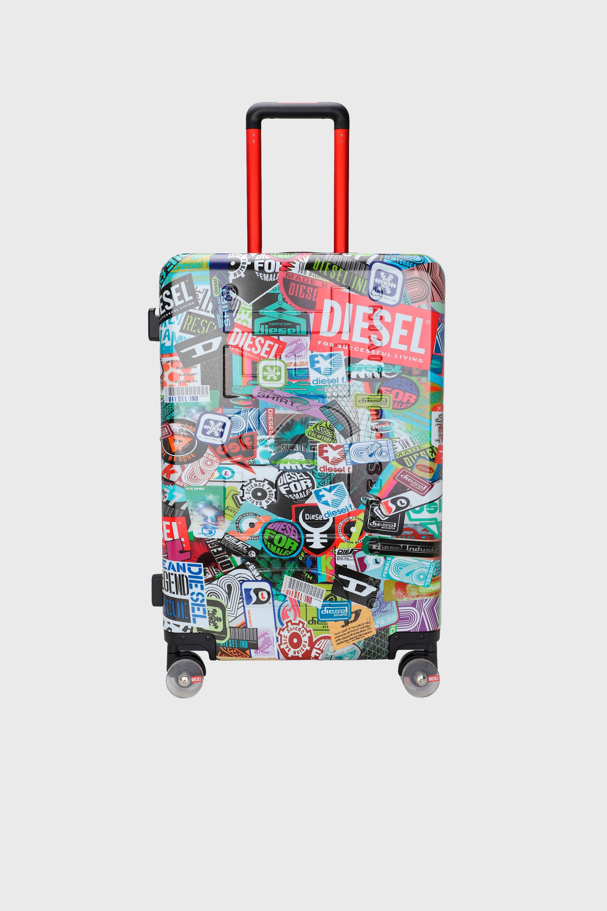 Diesel - DIESEL PC PRINTED TROLLEY-STICKERS- DSL0, Unisex's Sticker style suitcase size M in マルチカラー - 1