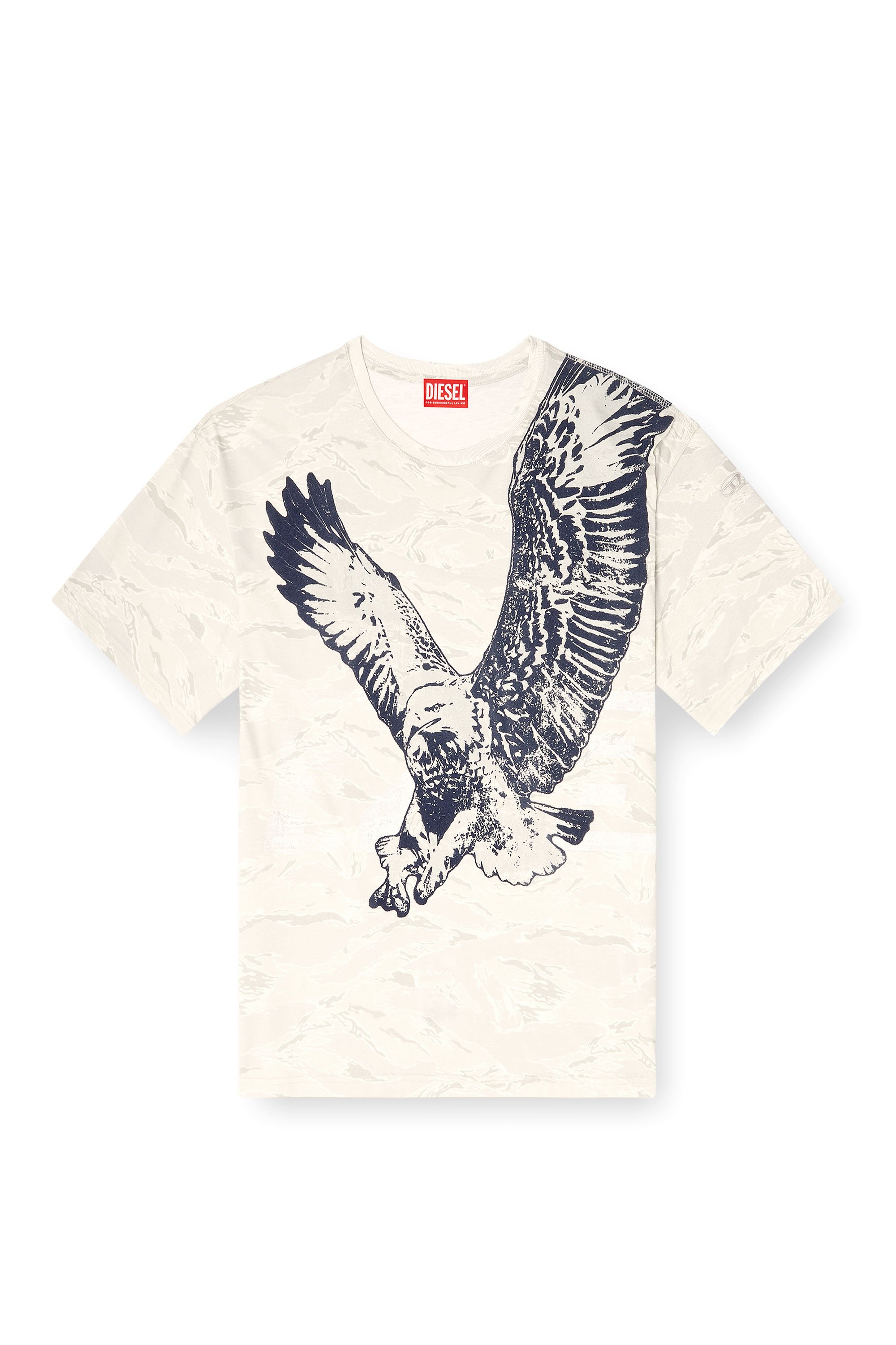 Diesel - T-BOXT-T14, Male's Camo T-shirt with eagle print in ベージュ - 3