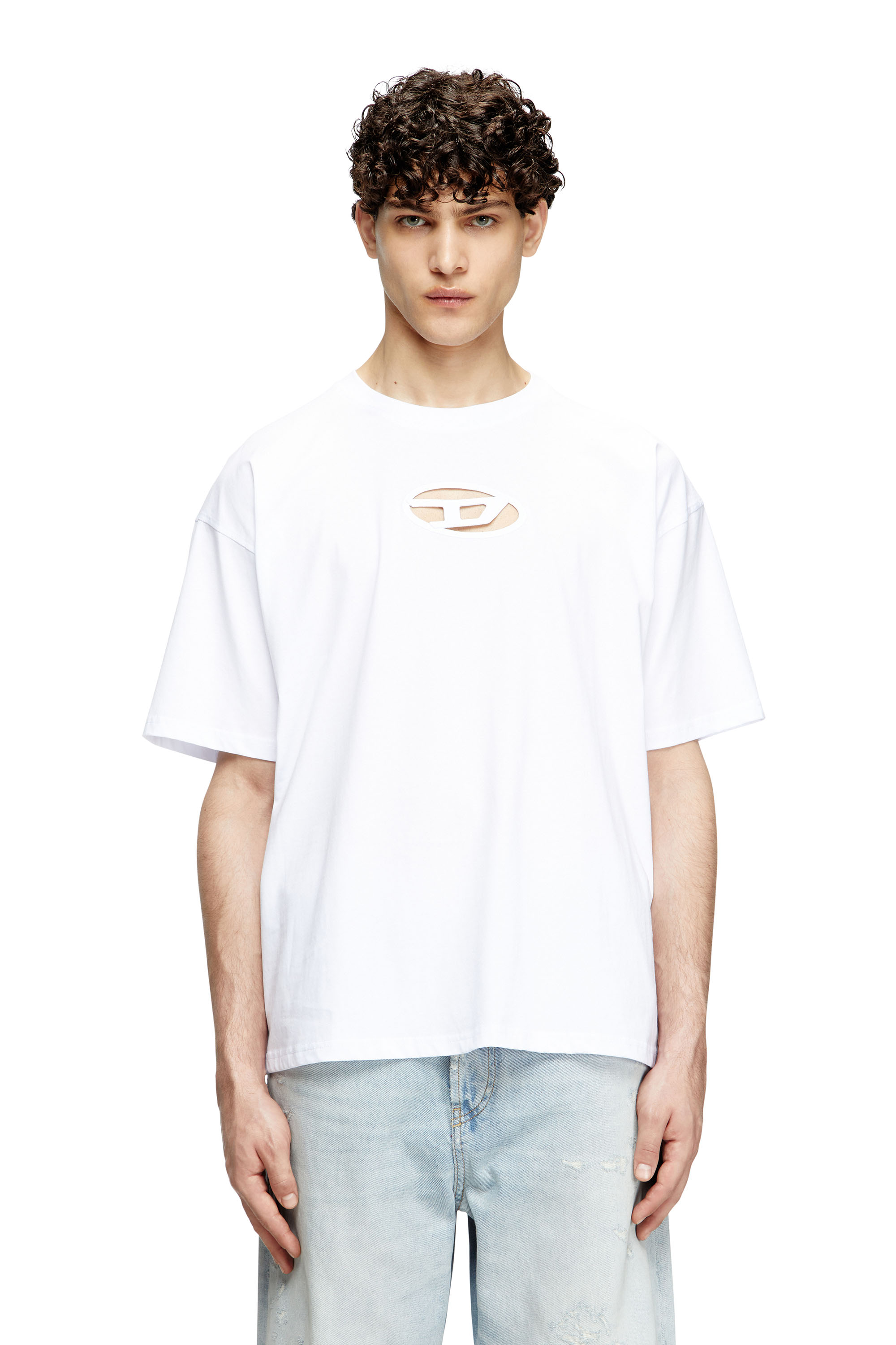 Diesel - T-BOXT-OD, Unisex's T-shirt with embroidered Oval D in ホワイト - 3
