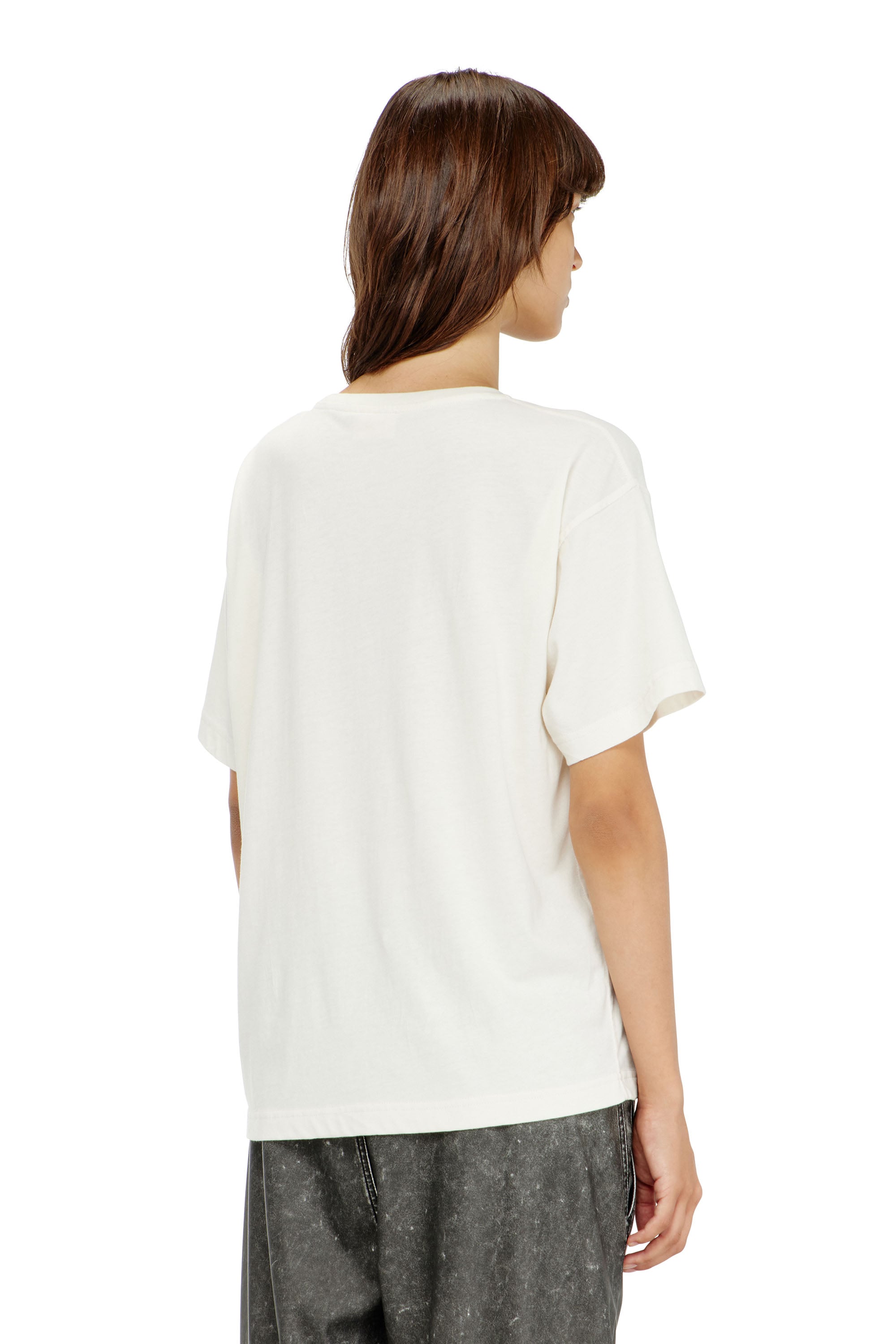Diesel - T-NORMY-AA4, Female's Tシャツ in ホワイト/ピンク - 2