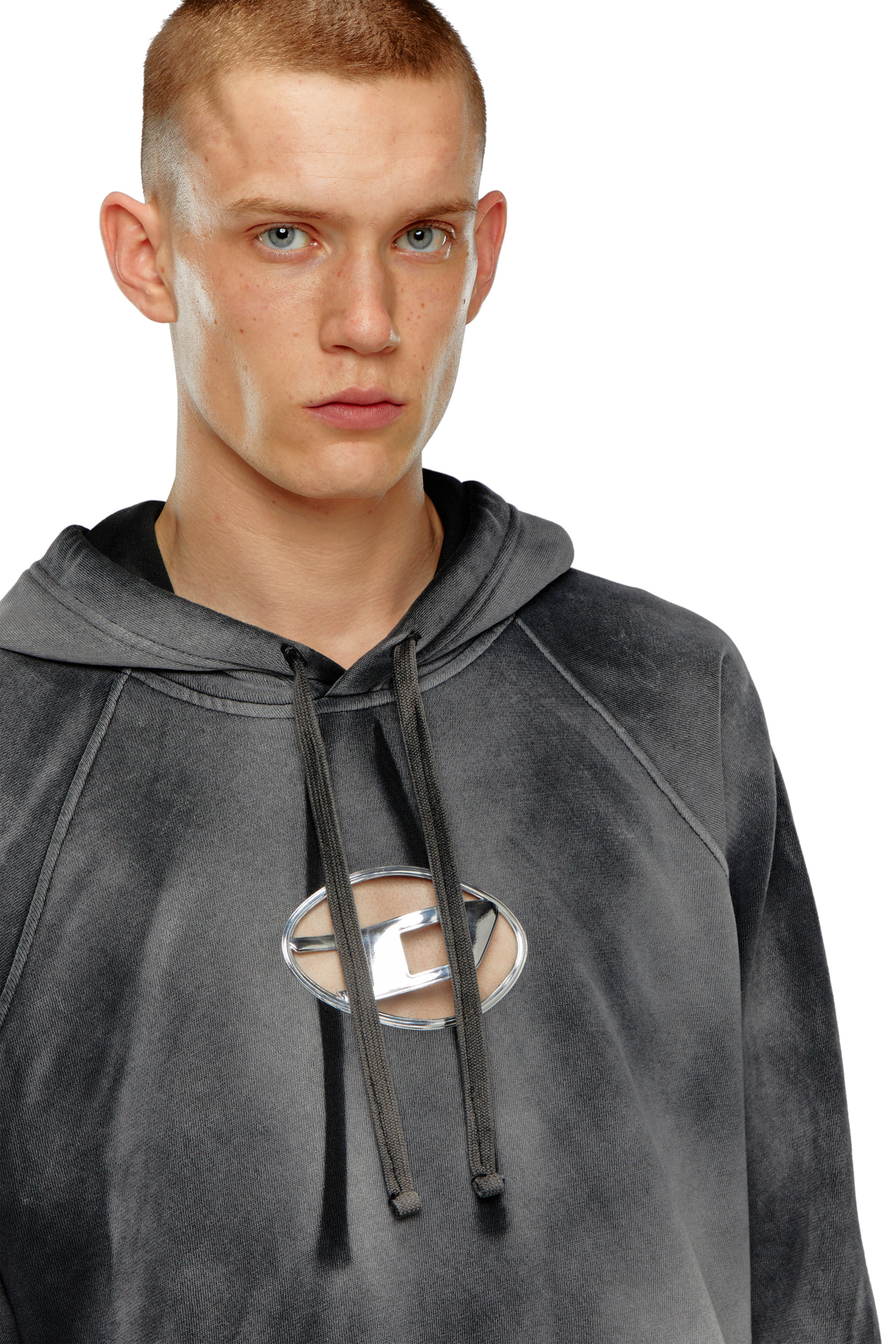 Diesel - S-ROXT-HOOD, Male's Hoodie in solarised jersey in ブラック - 4