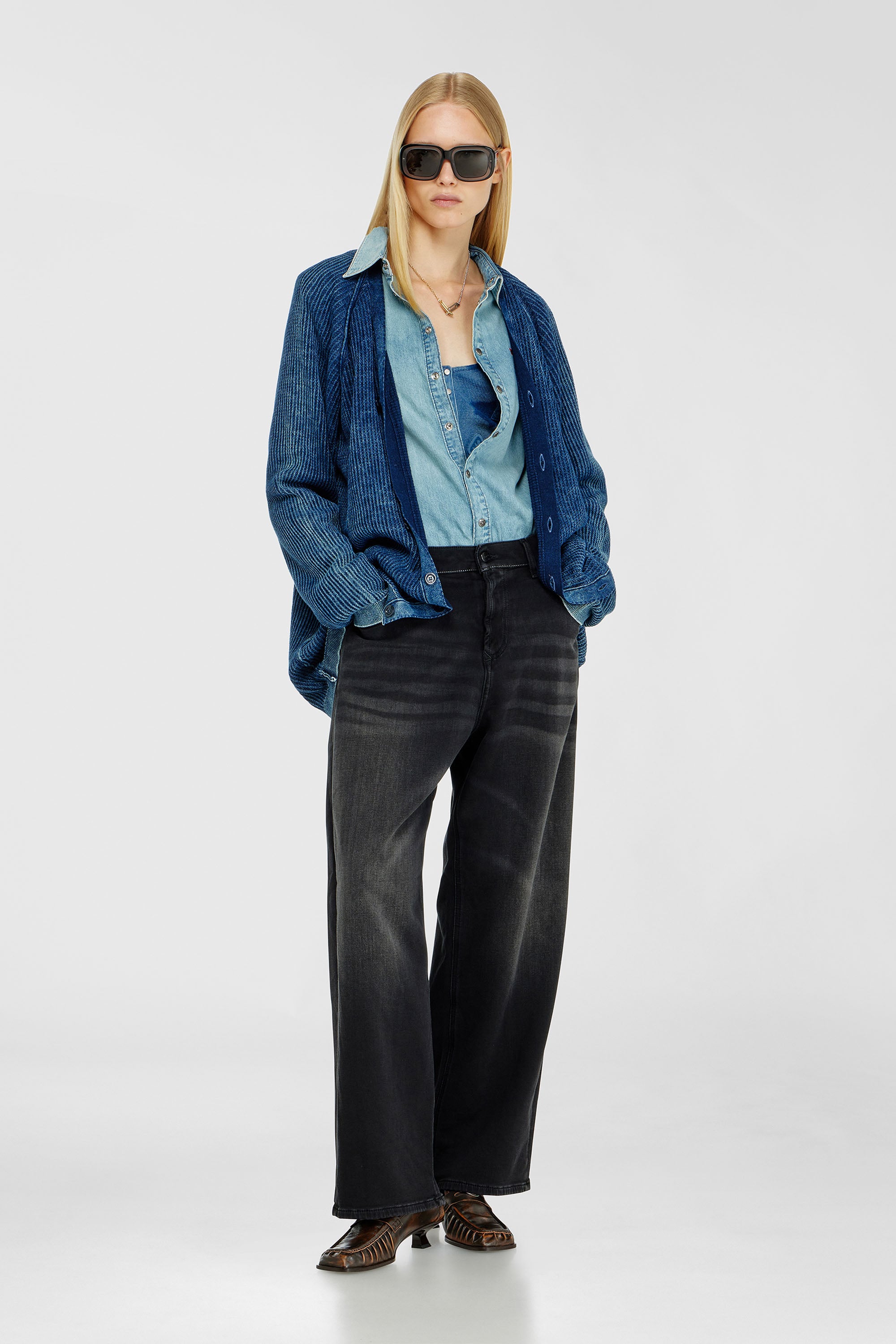 Diesel - Unisex's Relaxed 2097 D-Enim-M Joggjeans&reg; 09P90, ブラック/ダークグレー - 2