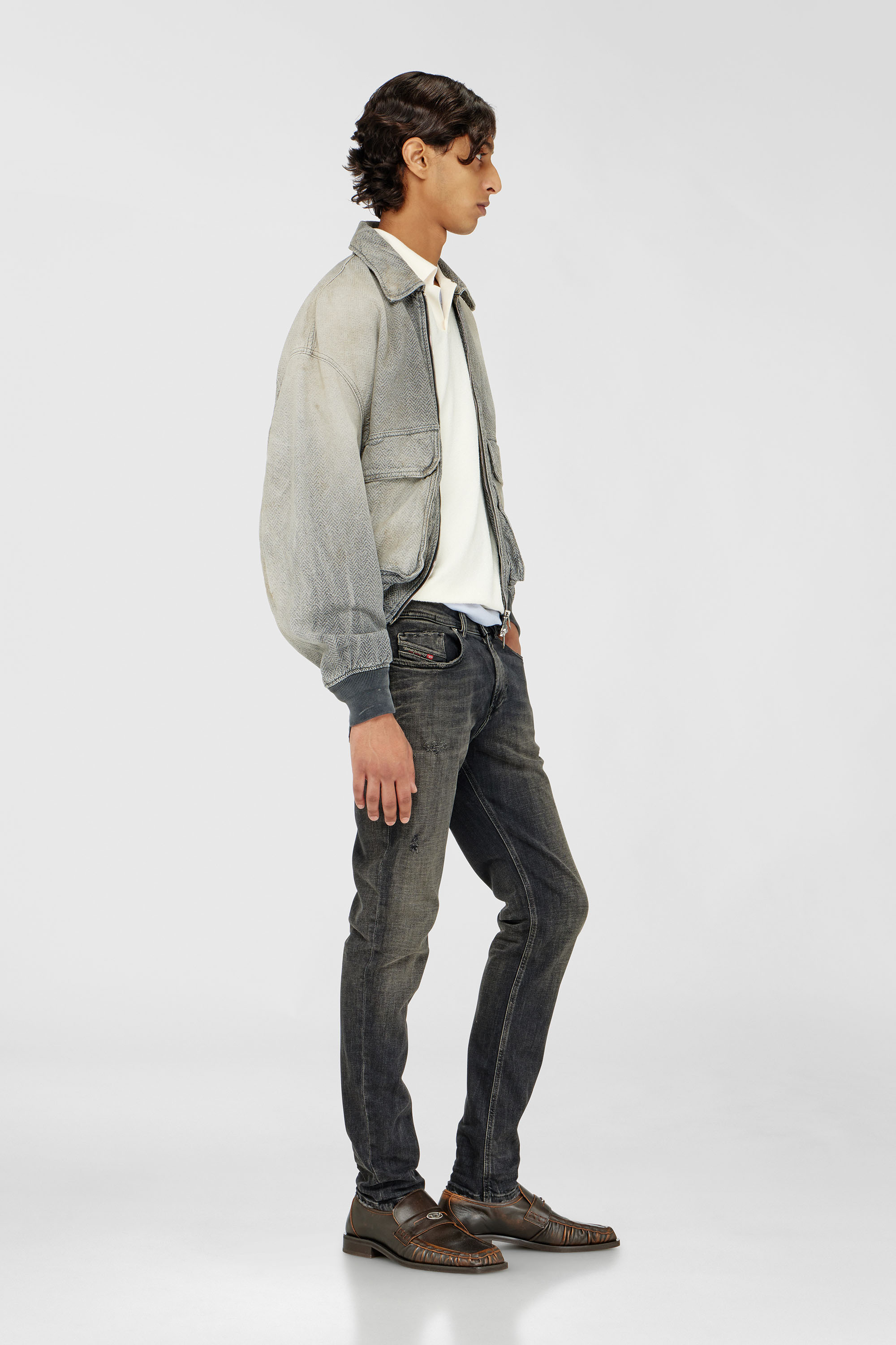 Diesel - Male's Skinny Jeans 1979 Sleenker 09P77, ブラック/ダークグレー - 2