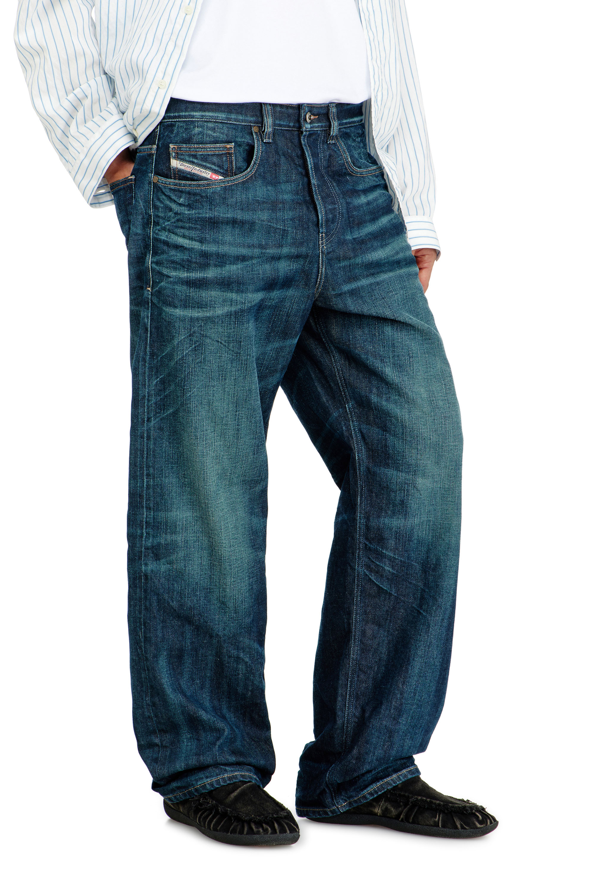 Diesel - Male's Relaxed Jeans 2001 D-Macro 09Q04, ダークブルー - 7