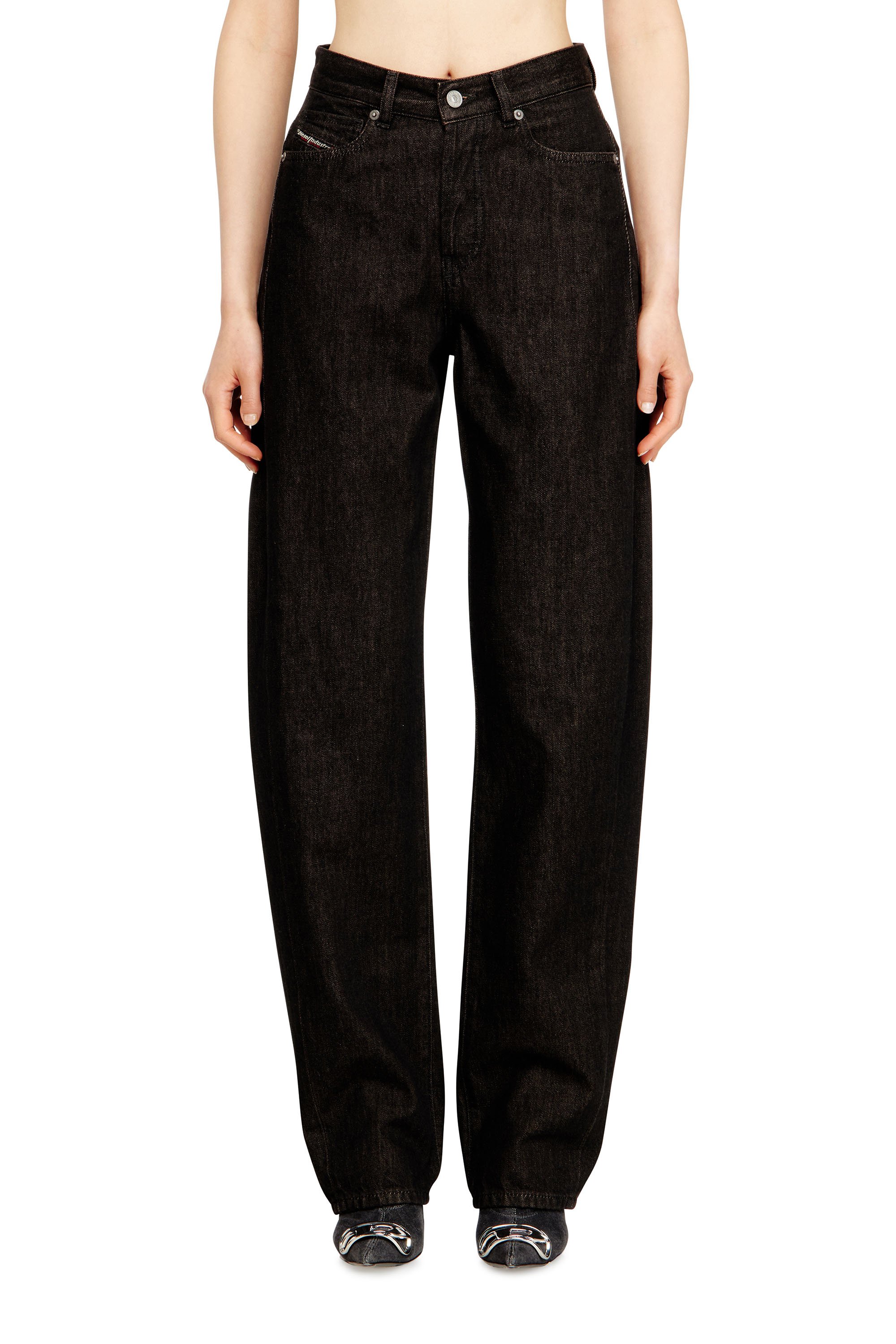 Diesel - Female's Relaxed Jeans 1974 D-Ellz 09N25, ブラック/ダークグレー - 1