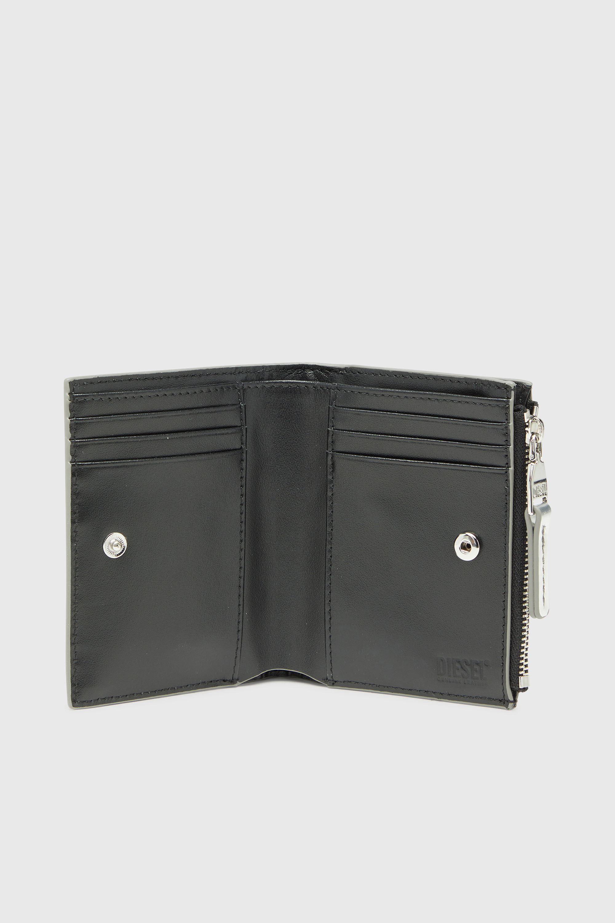 Diesel - 1DR BI FOLD ZIP II, Female's 二つ折りウォレット in シルバー - 3