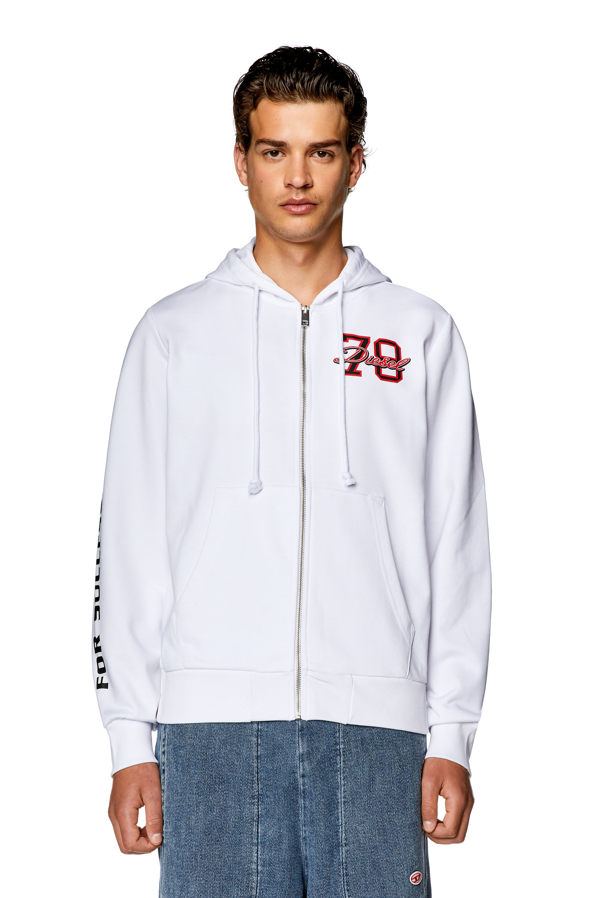 S-GINN-HOOD-ZIP-K7(MEN): プリントパーカー|ディーゼル(DIESEL