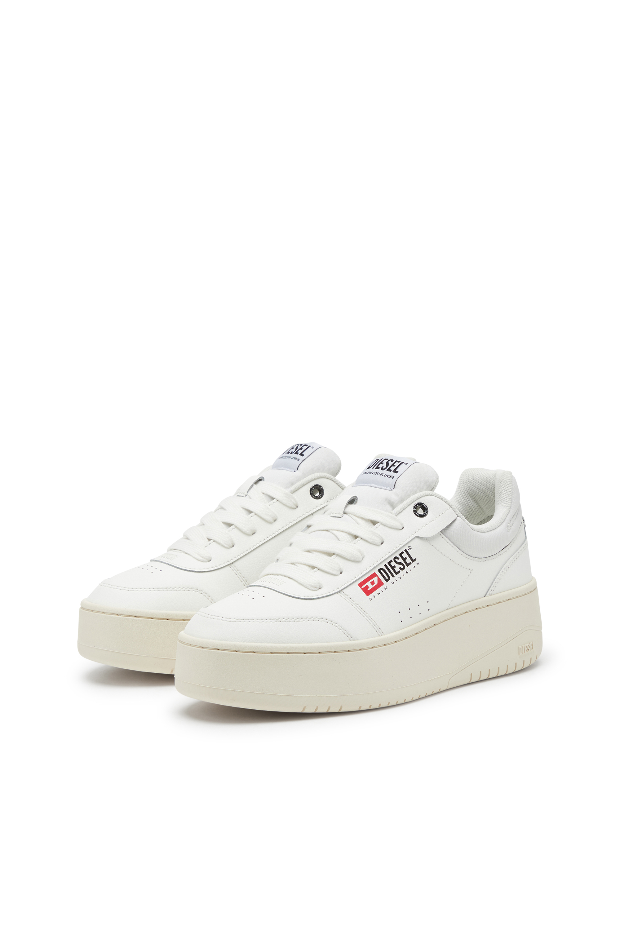 Diesel - S-ATHENE BOLD VTG W, Female's S-Athene-Retro platform sneakers in leather in ホワイト - 9