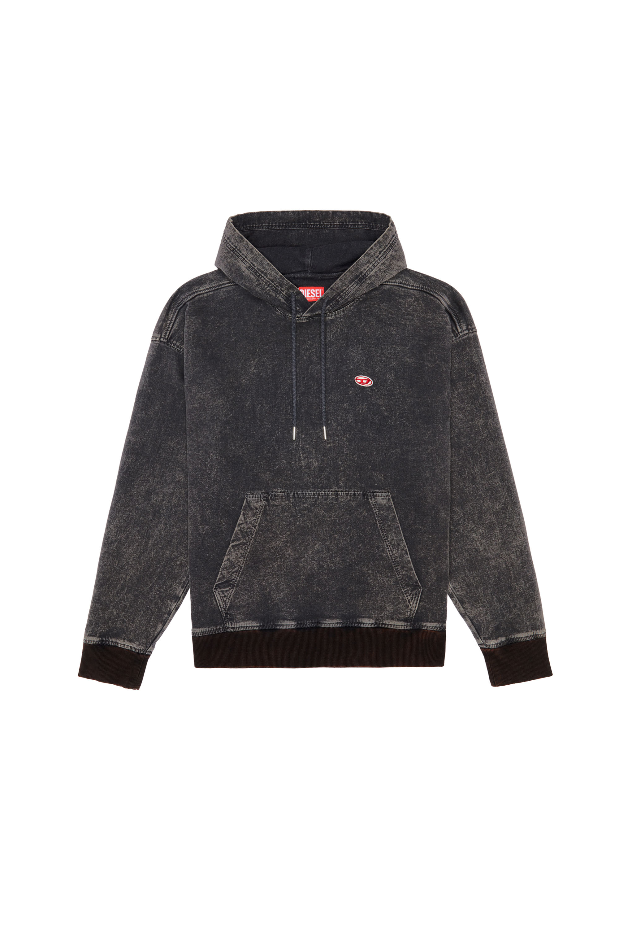 Diesel - D-UM-RIB TRACK DENIM HOODIE, ブラック/ダークグレー - Image 3