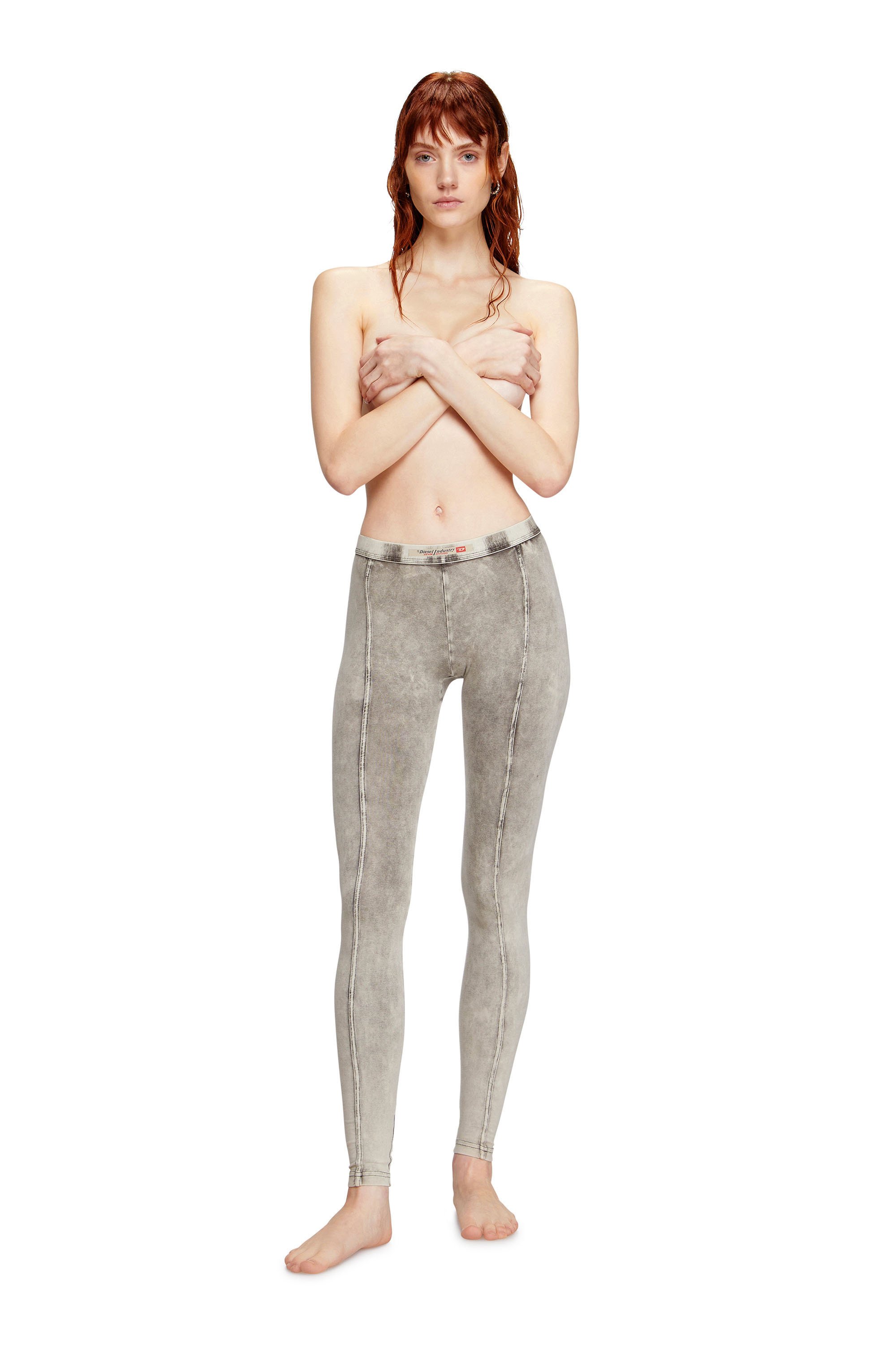 ATHENA-DNM Jeggings in denim-effect jersey｜グレー
