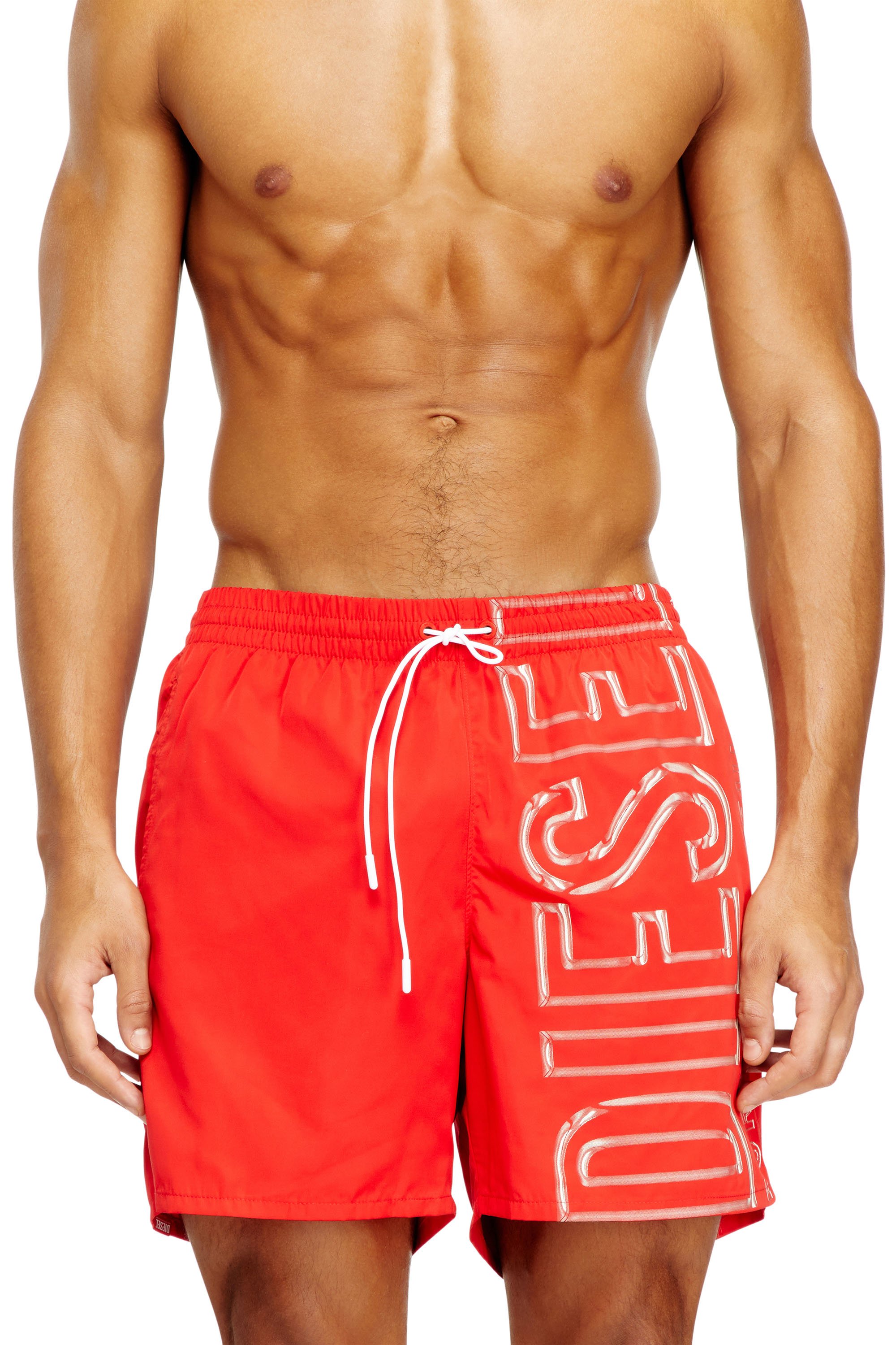 Diesel - SOCCER-41-D-CORE, Male's Swim shorts with oversized logo print in レッド - 1