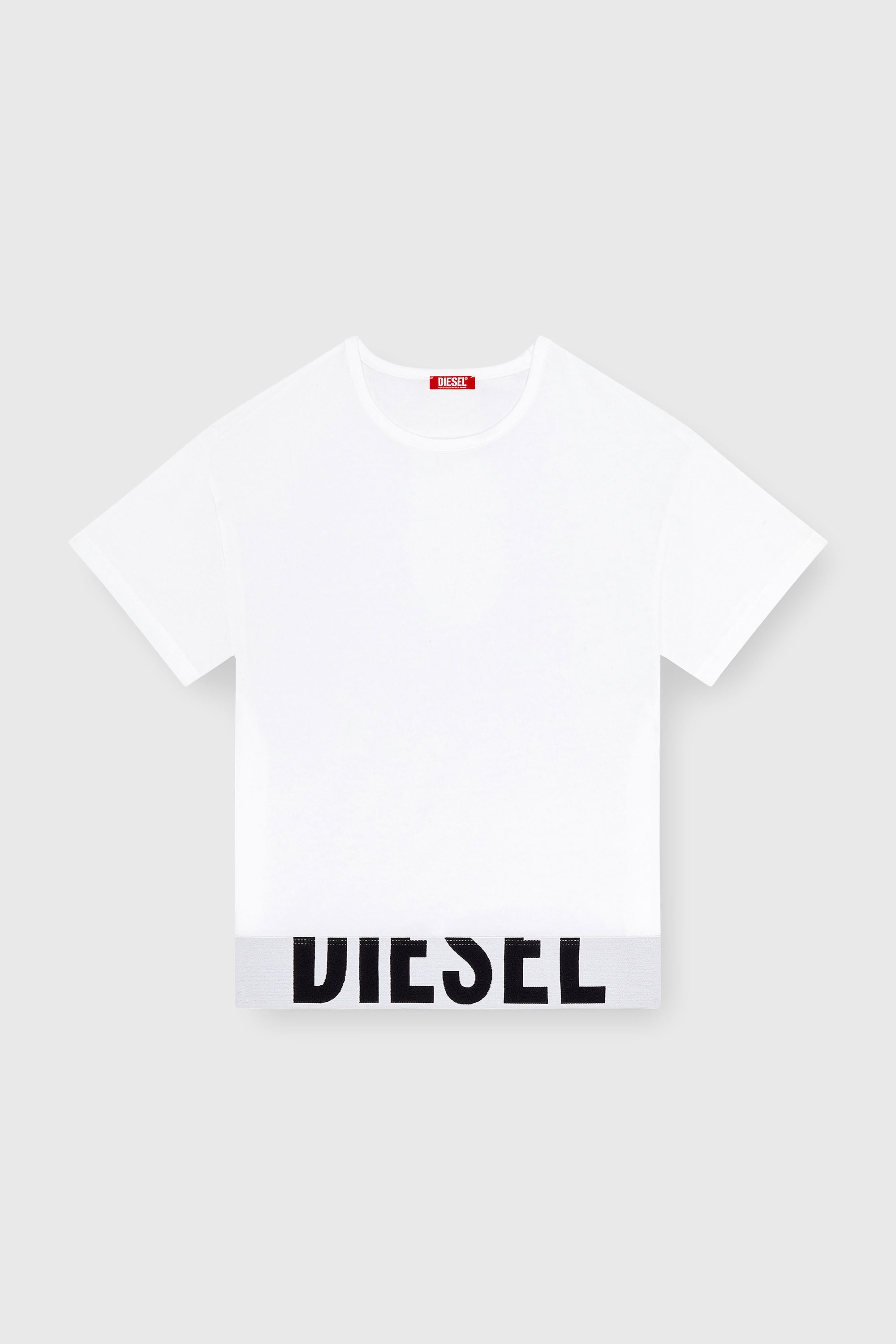 Diesel - UFTEE-SPORT-CROPPED-T-SHIRT, Female's Sporty cropped top with logo band in ホワイト - 2