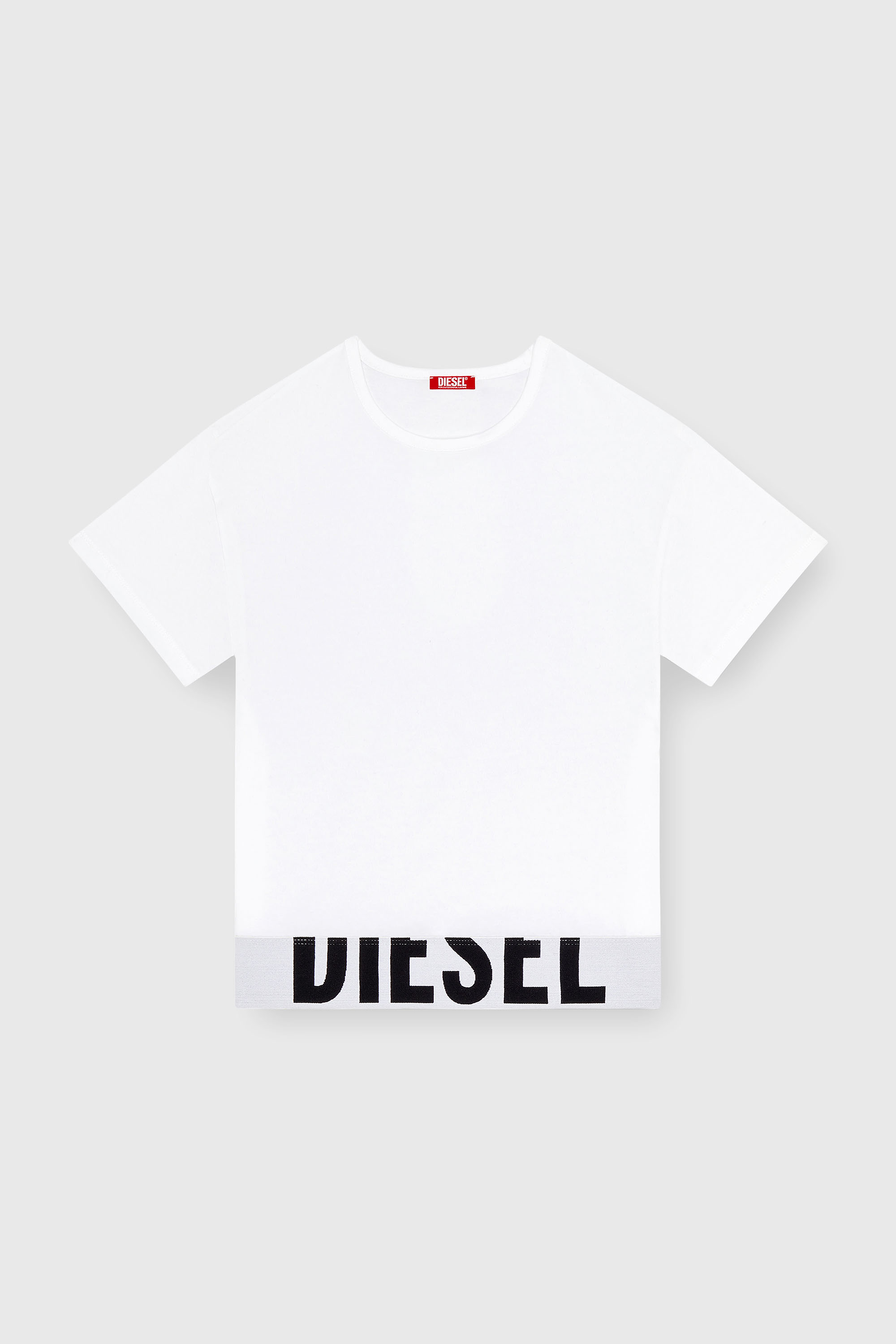 Diesel - UFTEE-SPORT-CROPPED-T-SHIRT, Female's Sporty cropped top with logo band in ホワイト - 2