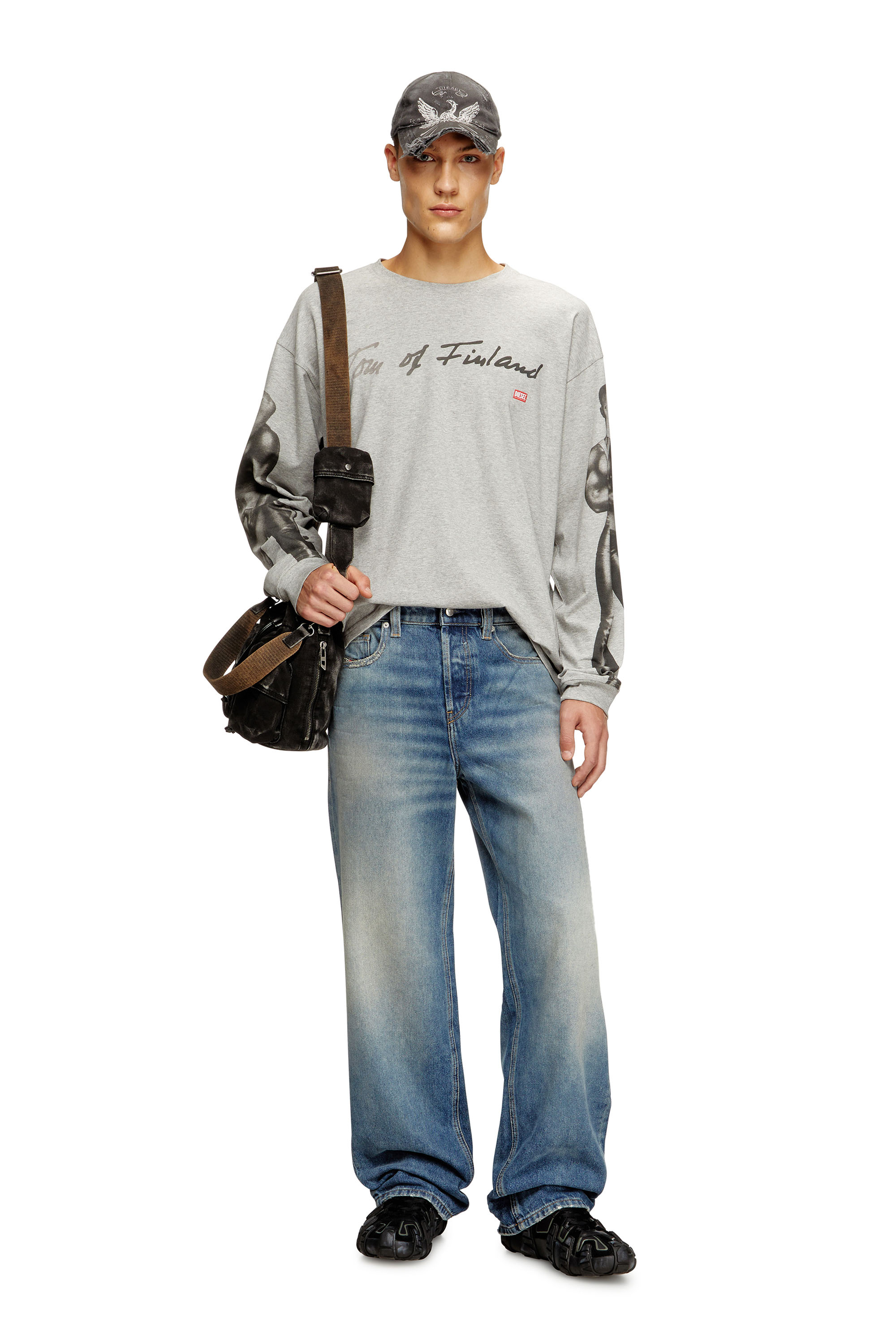 Diesel - PR-T-BOXT-LS-TOM25, Unisex's Long-sleeve T-shirt with graphic print in グレー - 1