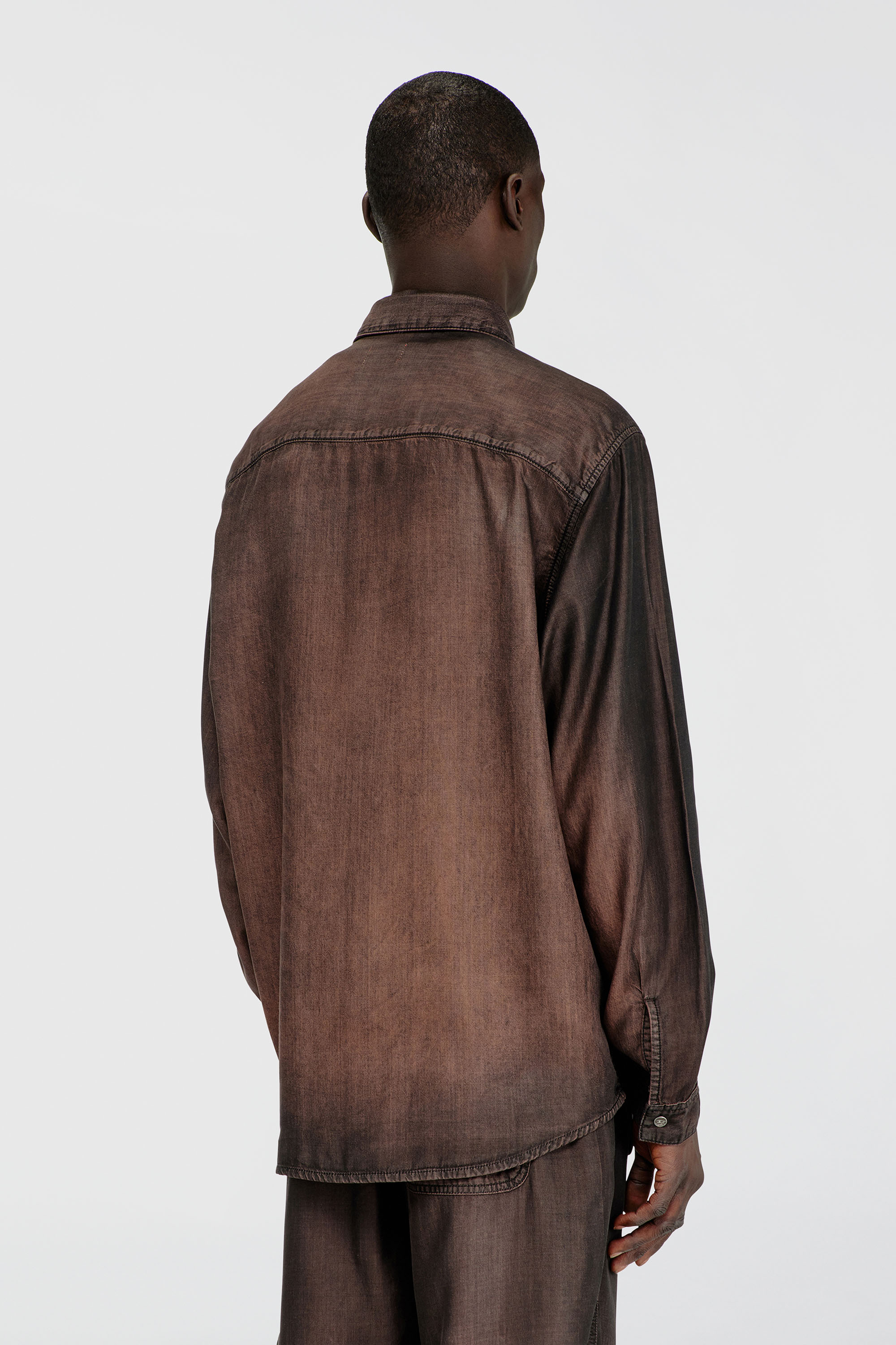 Diesel - D-SIMPLY-S16, Male's デニムシャツ in ブラウン - 4