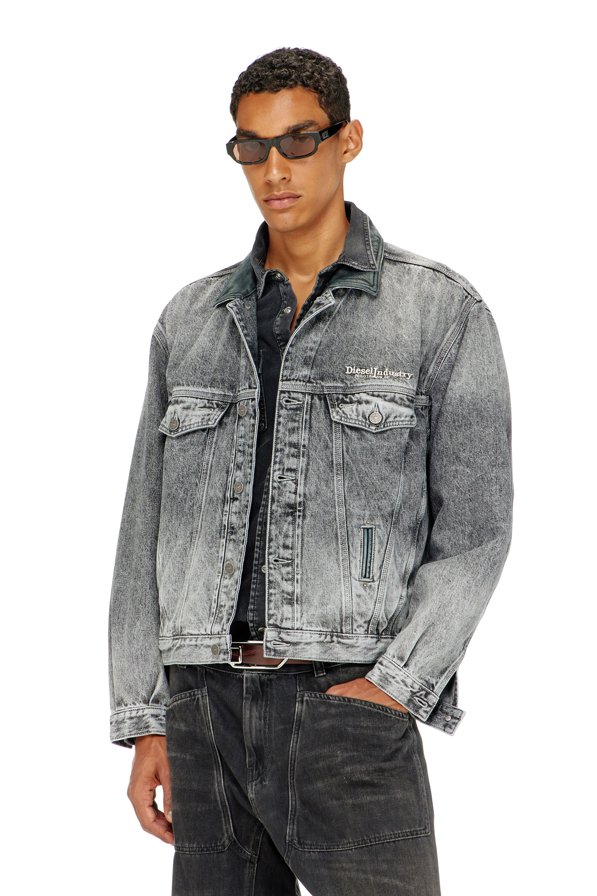 Diesel - D-DENVER-S, Unisex's デニムジャケット in グレー - 3