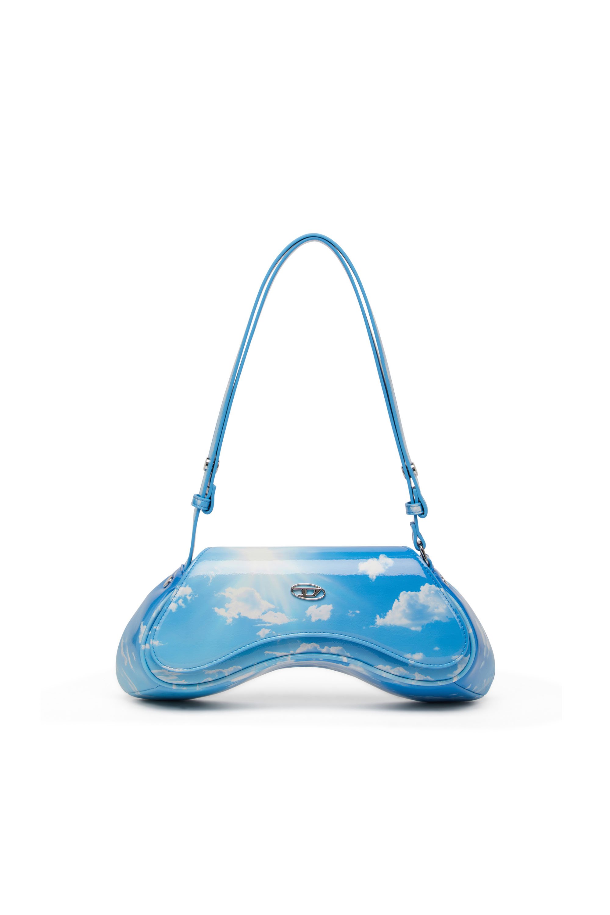 Diesel - PLAY CROSSBODY, Female's Play-Shoulder bag in printed glossy PU in ライトブルー - 1