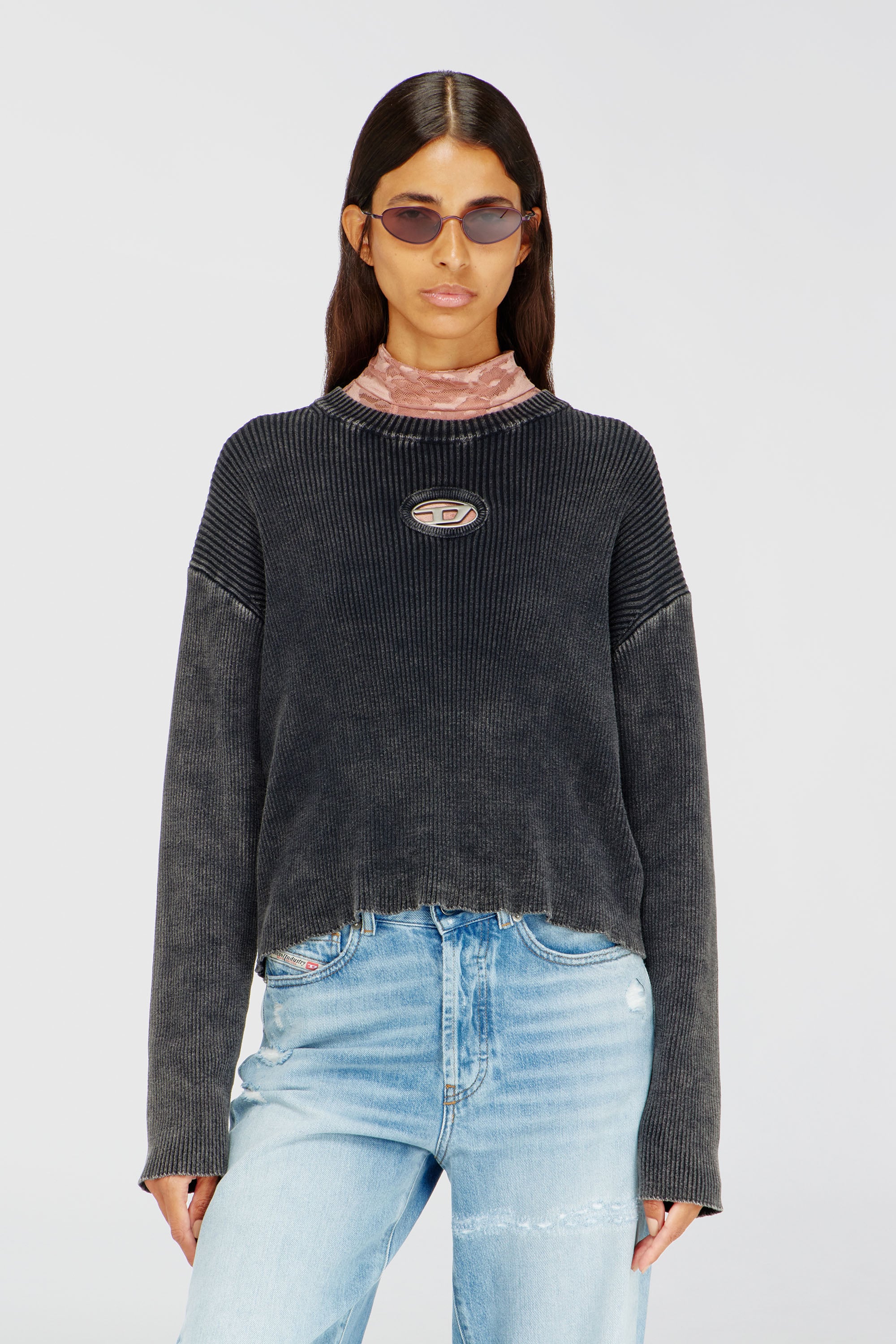 Diesel - M-ANCHOREX, Female's プルオーバーニット in ダークグレー - 1
