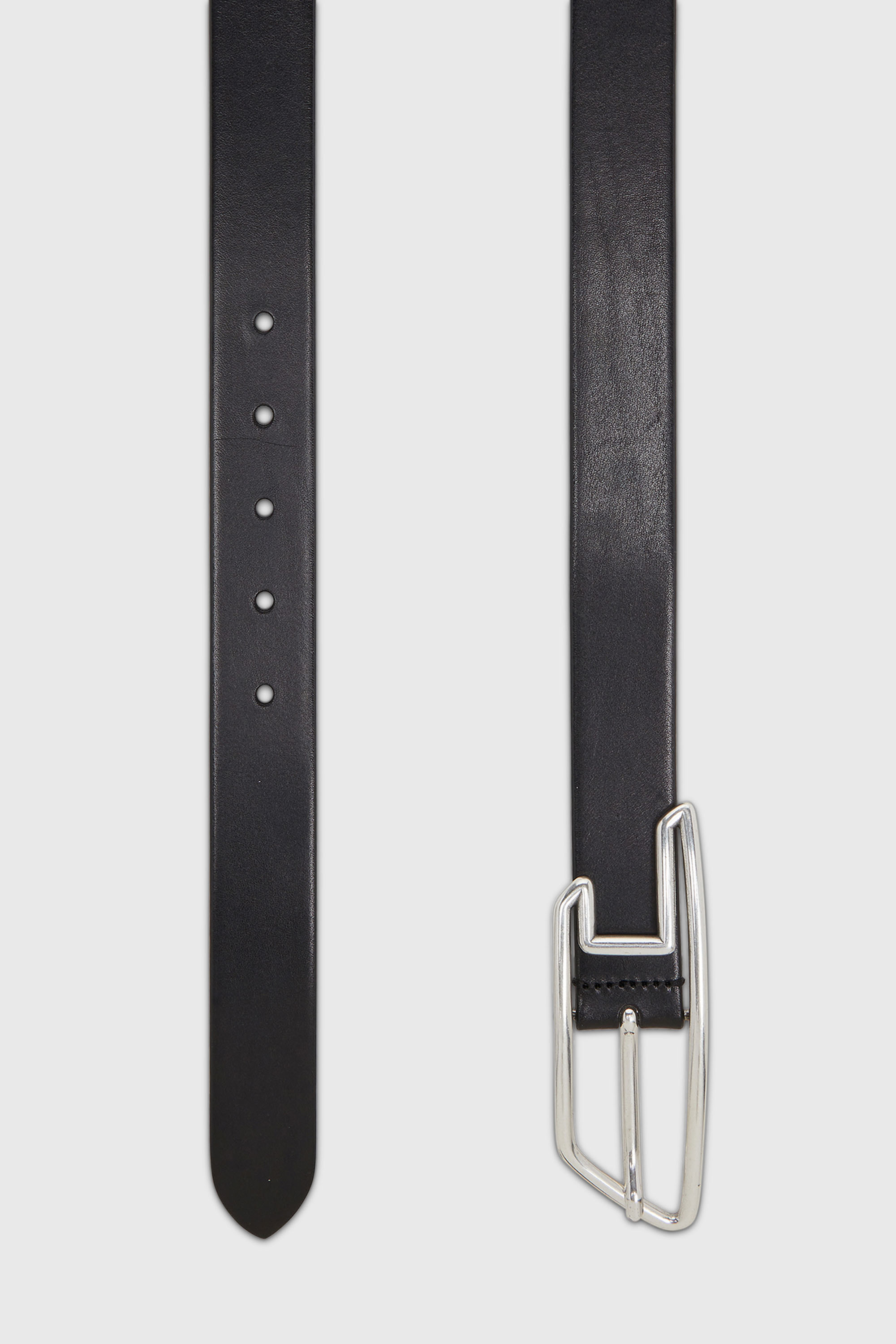 B-D LINE 30 3cm leather belt with D-logo buckle｜ブラック