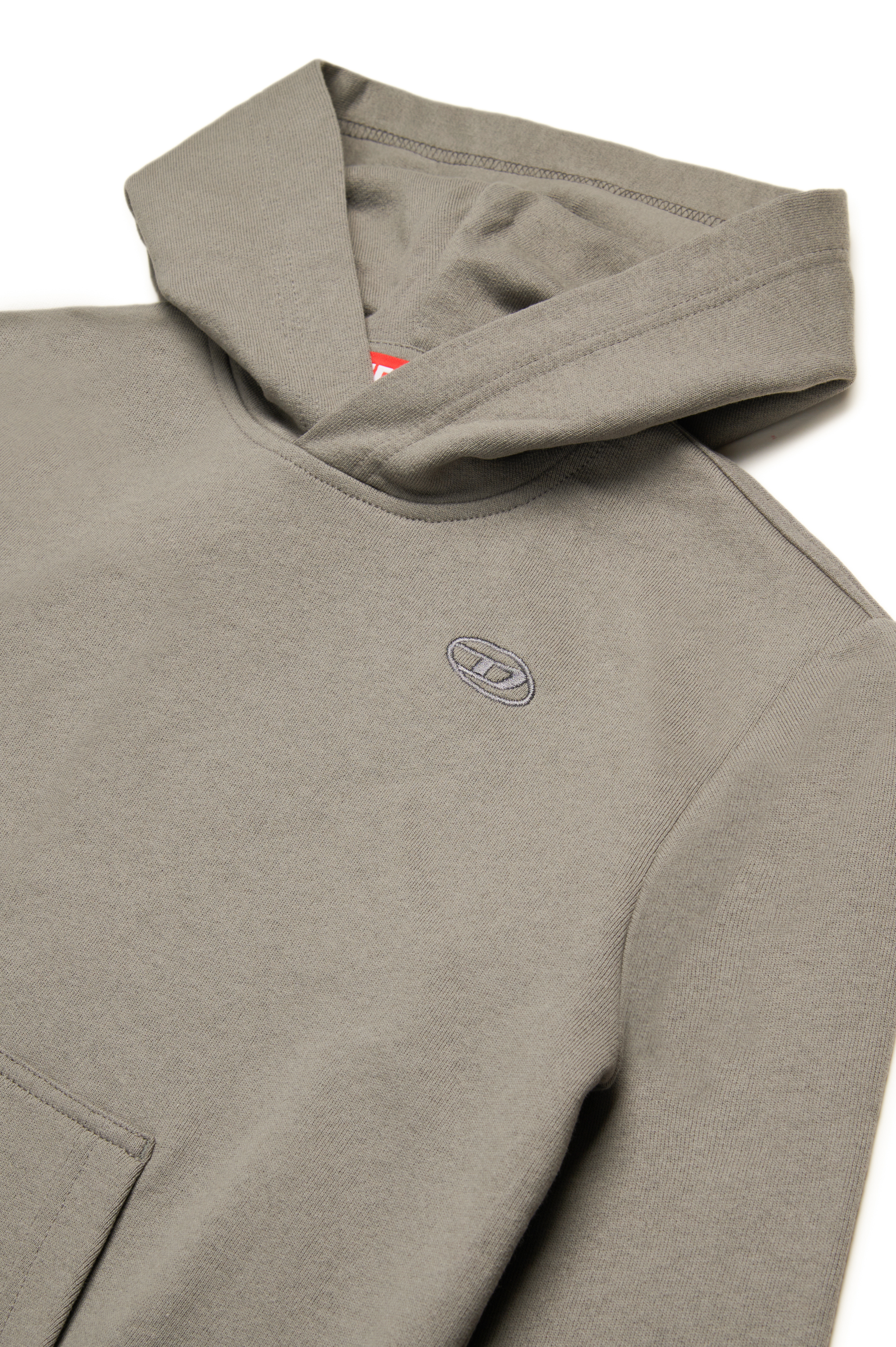 Diesel - SMACSHOODMEGOVALD OVER, Male's Hoodie with mega Oval D embroidery in グレー - 3