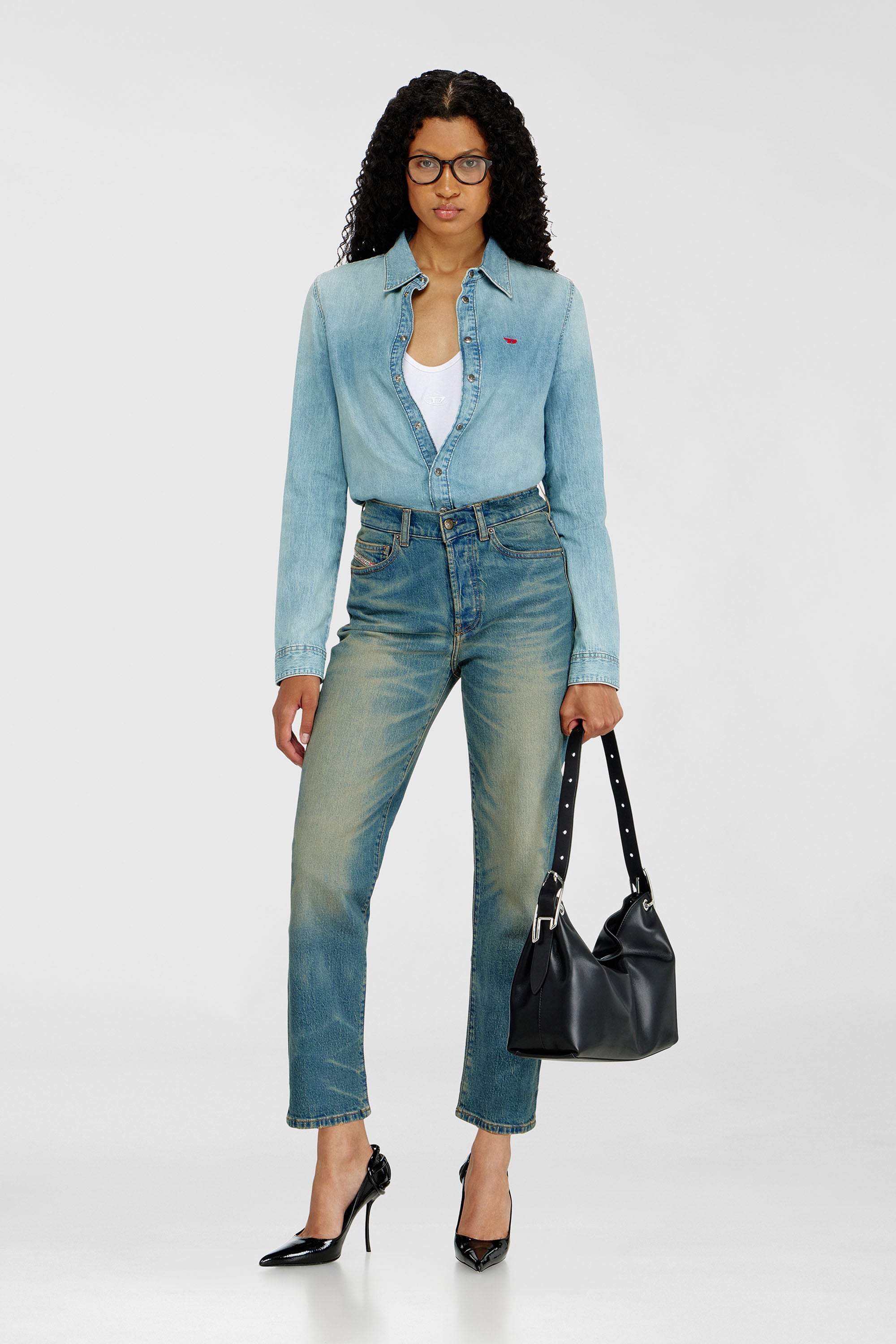 Diesel - Female's Regular Jeans 1981 D-Went 0KBBP, ミディアムブルー - 1