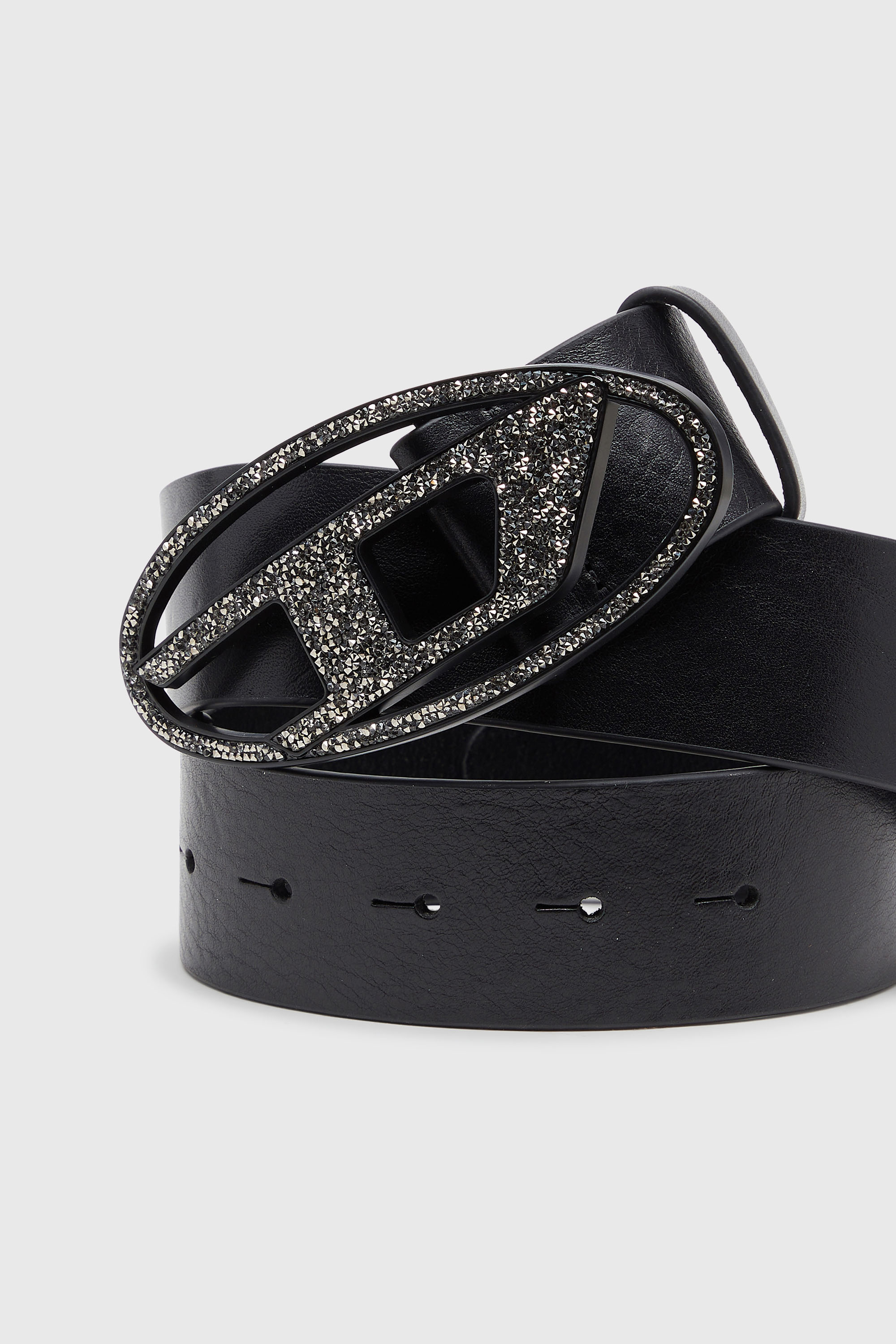 B-1DR LTH CRISTAL ROCK レザーベルト｜ブラック｜ウィメンズ｜DIESEL