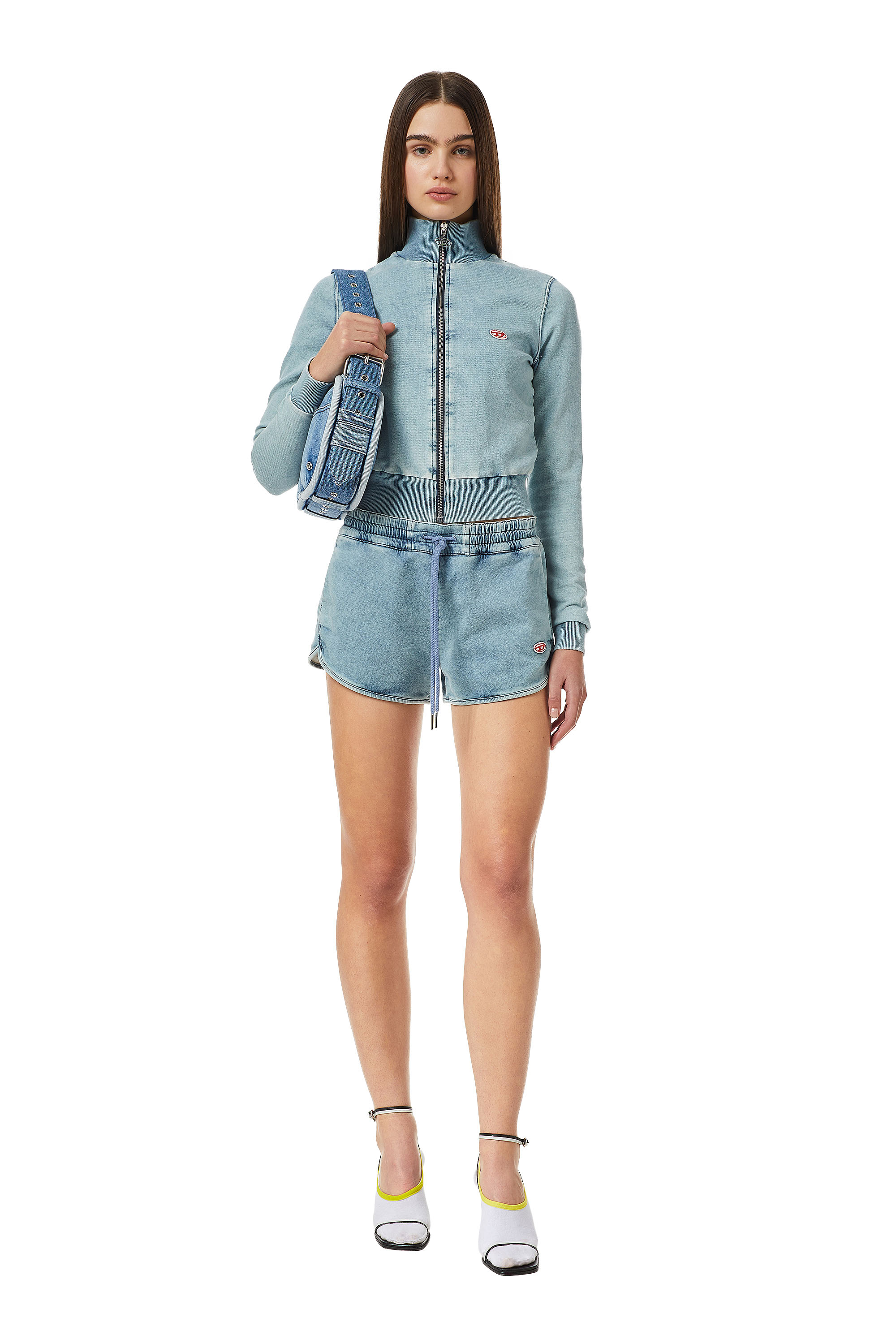 Diesel - D-SUNNY TRACK DENIM RUNNING SHORTS, ライトブルー - Image 1