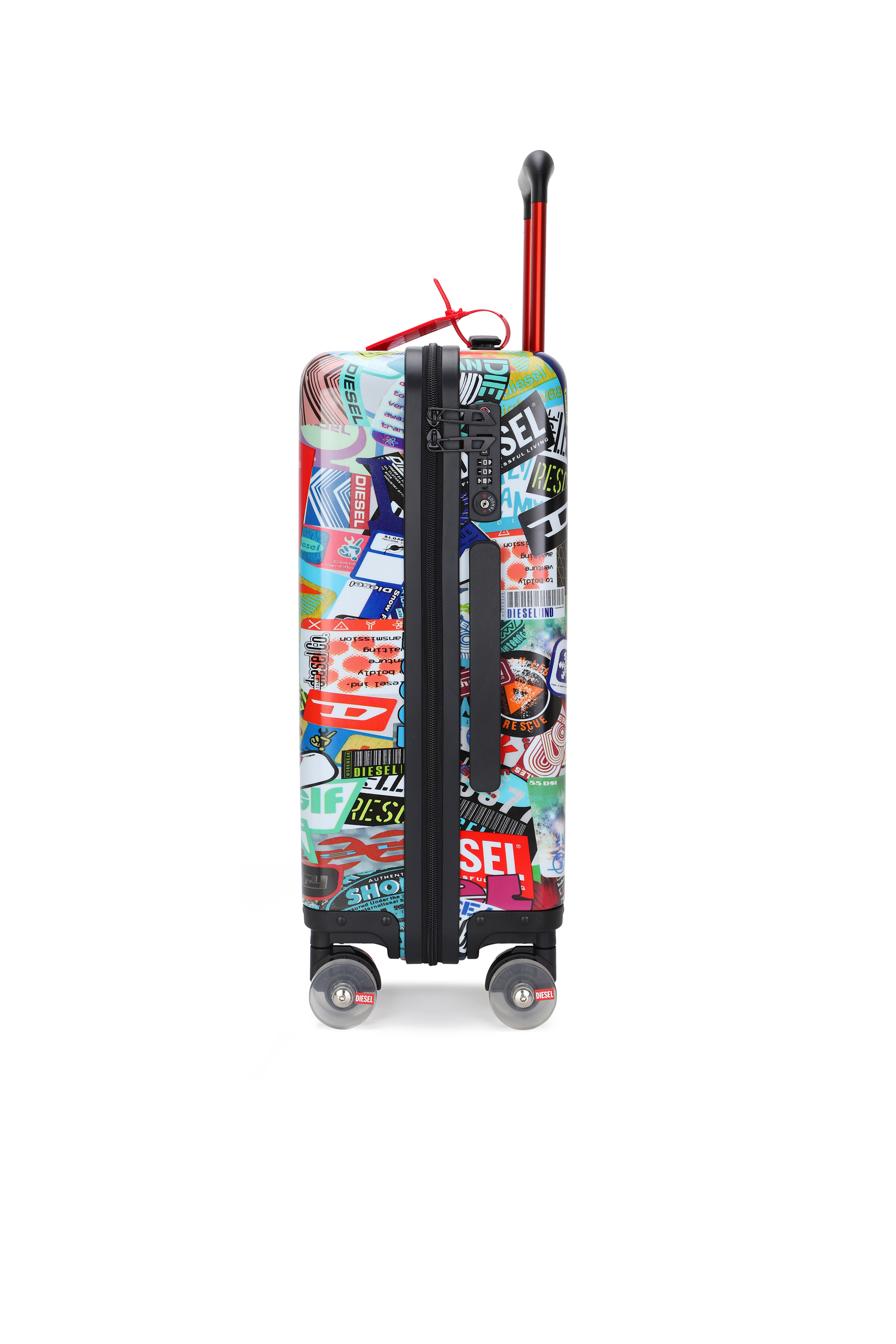 Diesel - DIESEL PC PRINTED TROLLEY-STICKERS- DSL0, Unisex's Sticker style carry‑on suitcase 20" in マルチカラー - 3