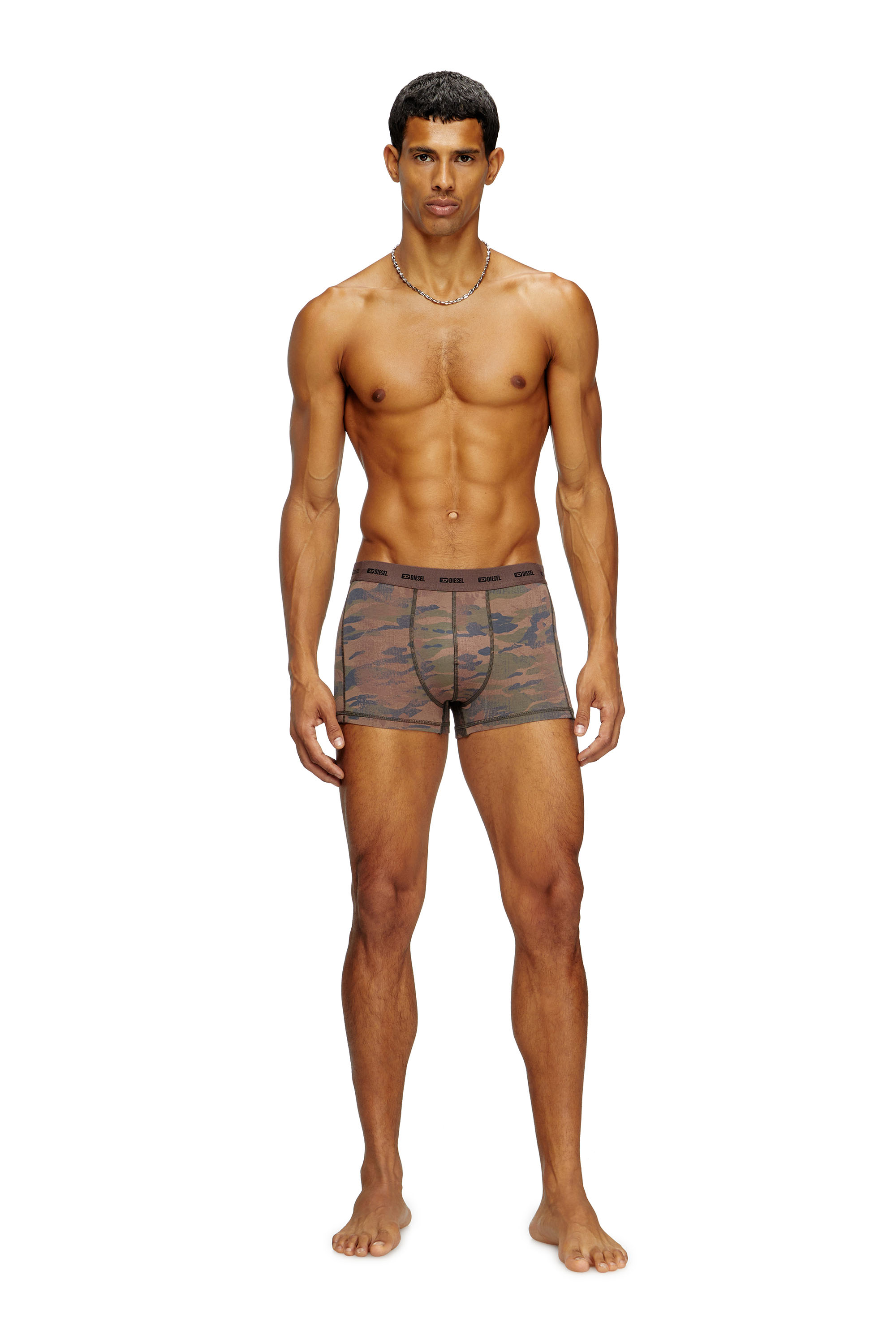 Diesel - DAMIEN-UTLT-3PACK, Male's 3-pack of boxer briefs plain and camo in ブラウン/ブラック - 3