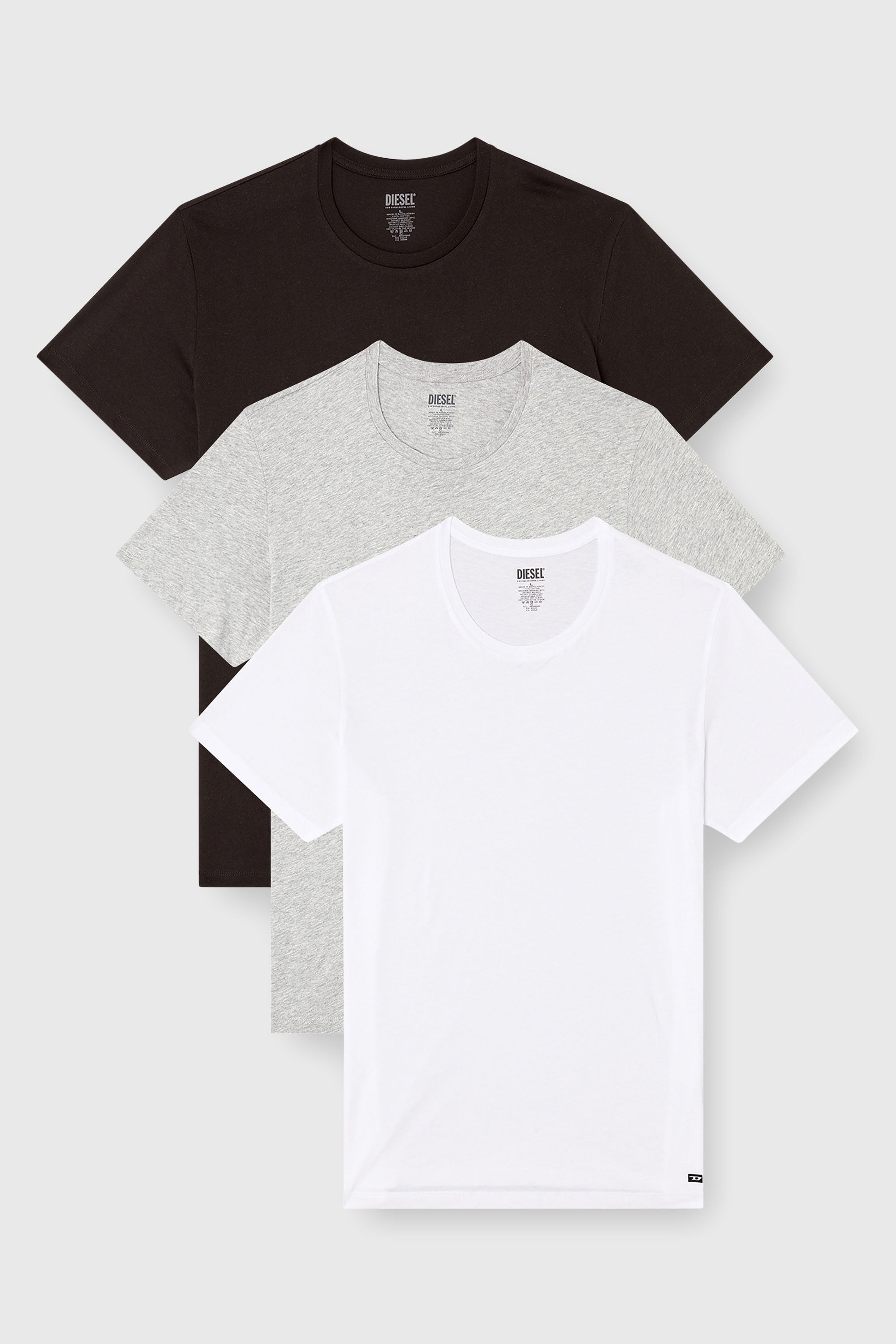 Diesel - RANDAL-D-BOX-3PACK, Male's Tシャツ3枚パック in グレー/ブラック - 1