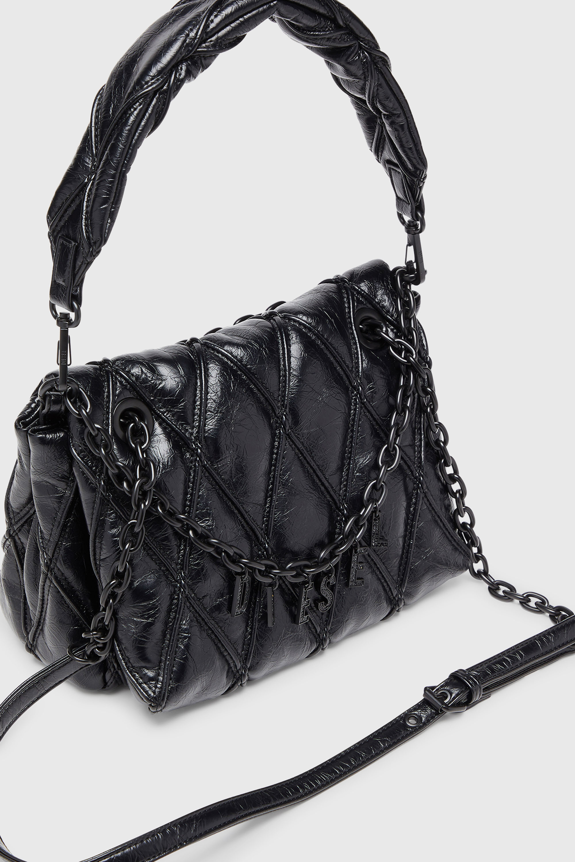 Diesel - CHARM-D SHOULDER M, Female's ショルダーバッグ M in ブラック - 5