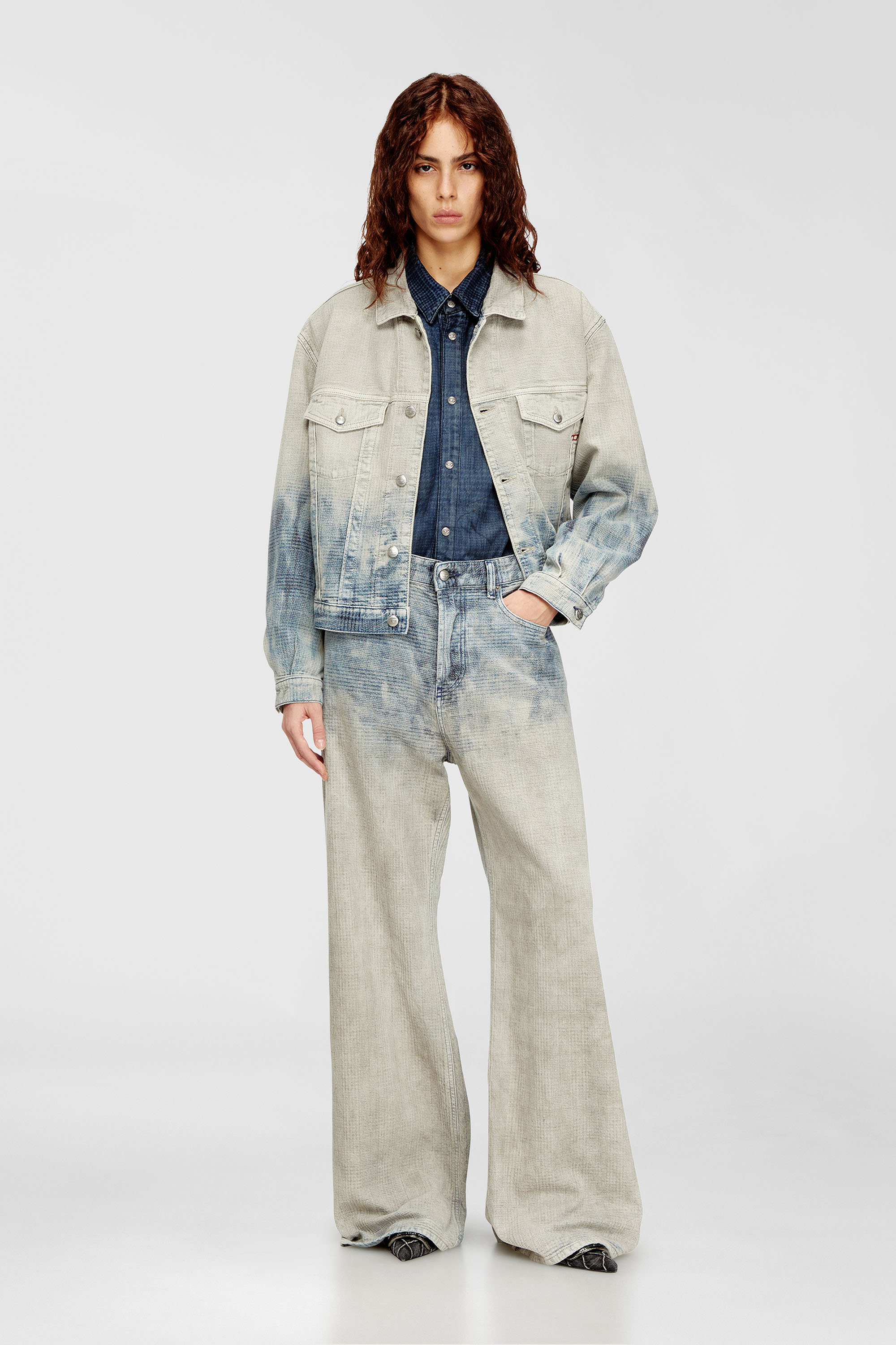 Diesel - D-RANGER, Unisex's デニムジャケット in グレー/ブルー - 2